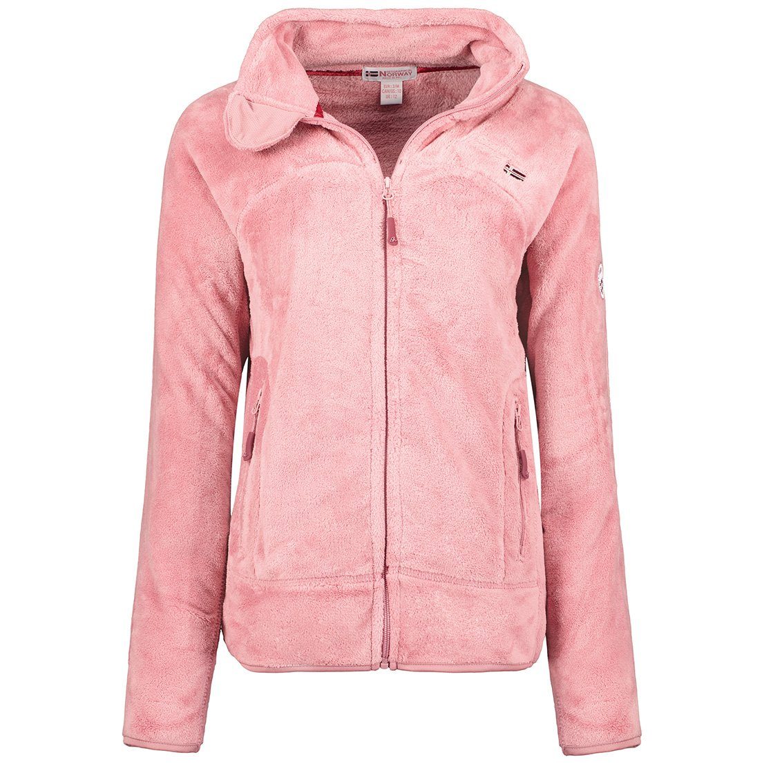 Geographical Norway Fleecejacke Geographical Norway Damen Fleecejacke Teddy Fleece Winter Jacke mit Stehkragen, in Unifarbe, kuschelig