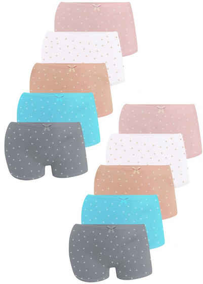 LOREZA Panty 10er Set Pantys - Sterne - Bunt (Spar-Packung, 10-St)