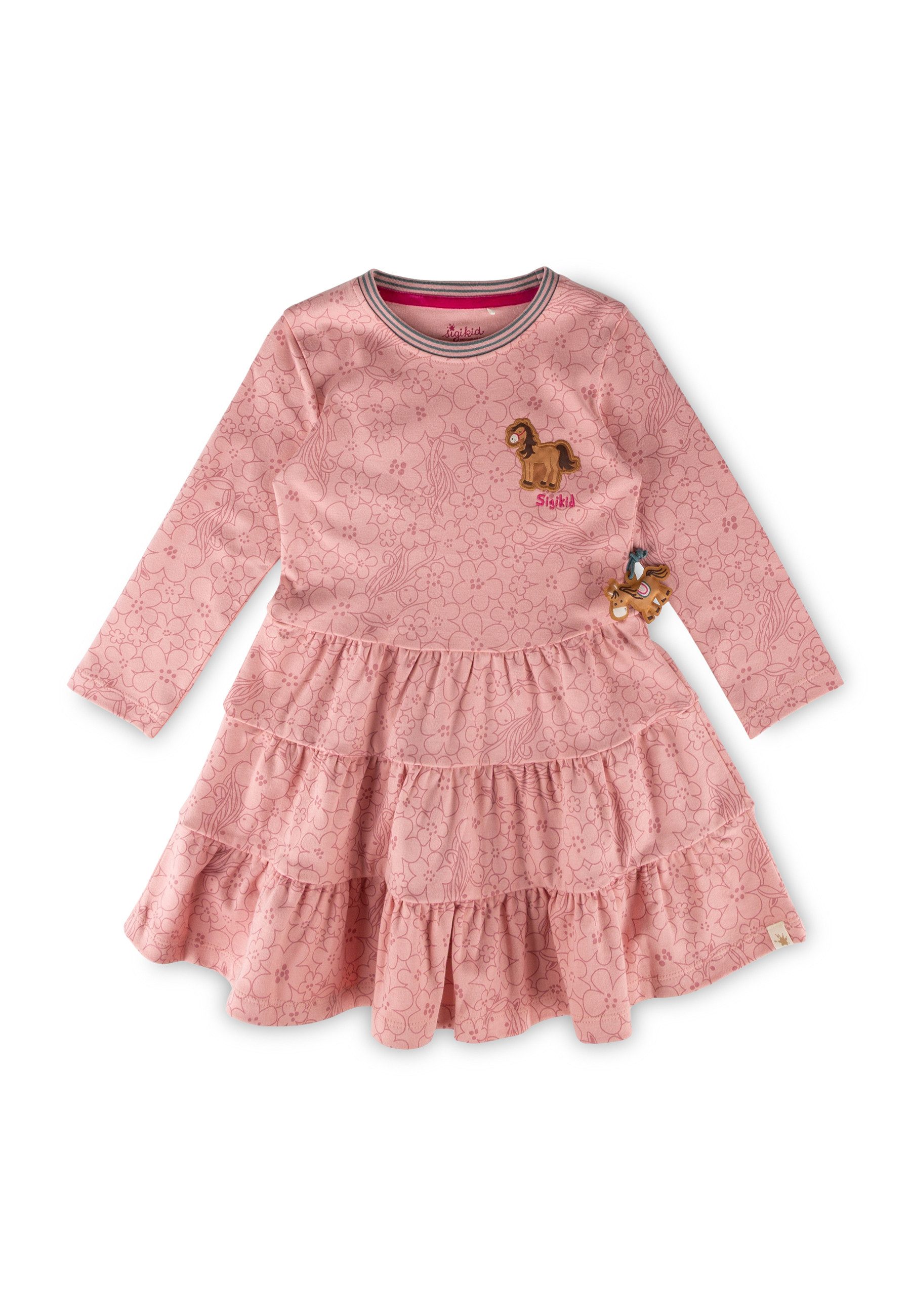 Sigikid Jerseykleid Kinderkleid mit Stufenrock und Blütenprint (1-tlg)