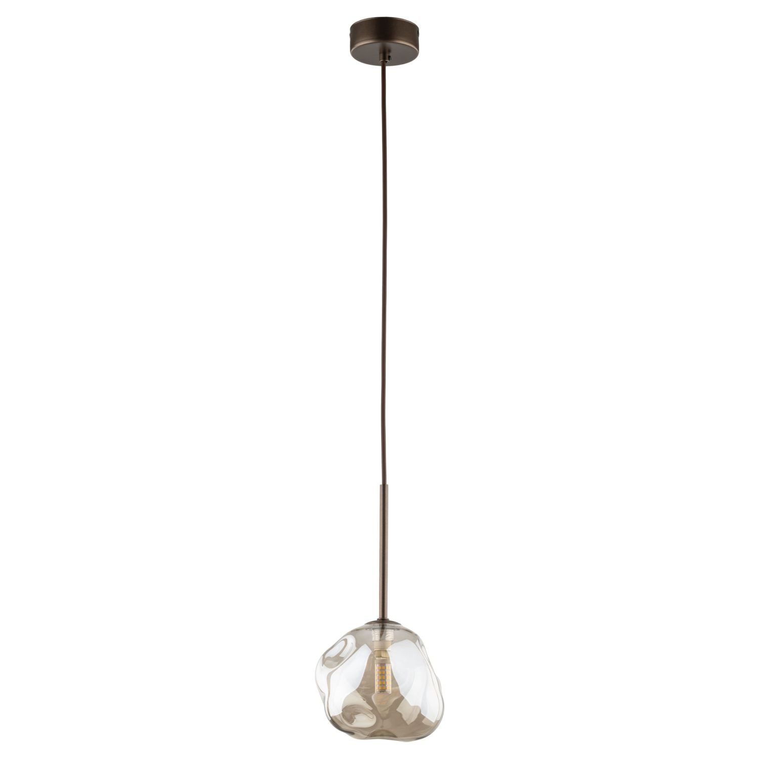 Licht-Erlebnisse Pendelleuchte UMERA, ohne Leuchtmittel, Rauchglas Metall H günstig online kaufen