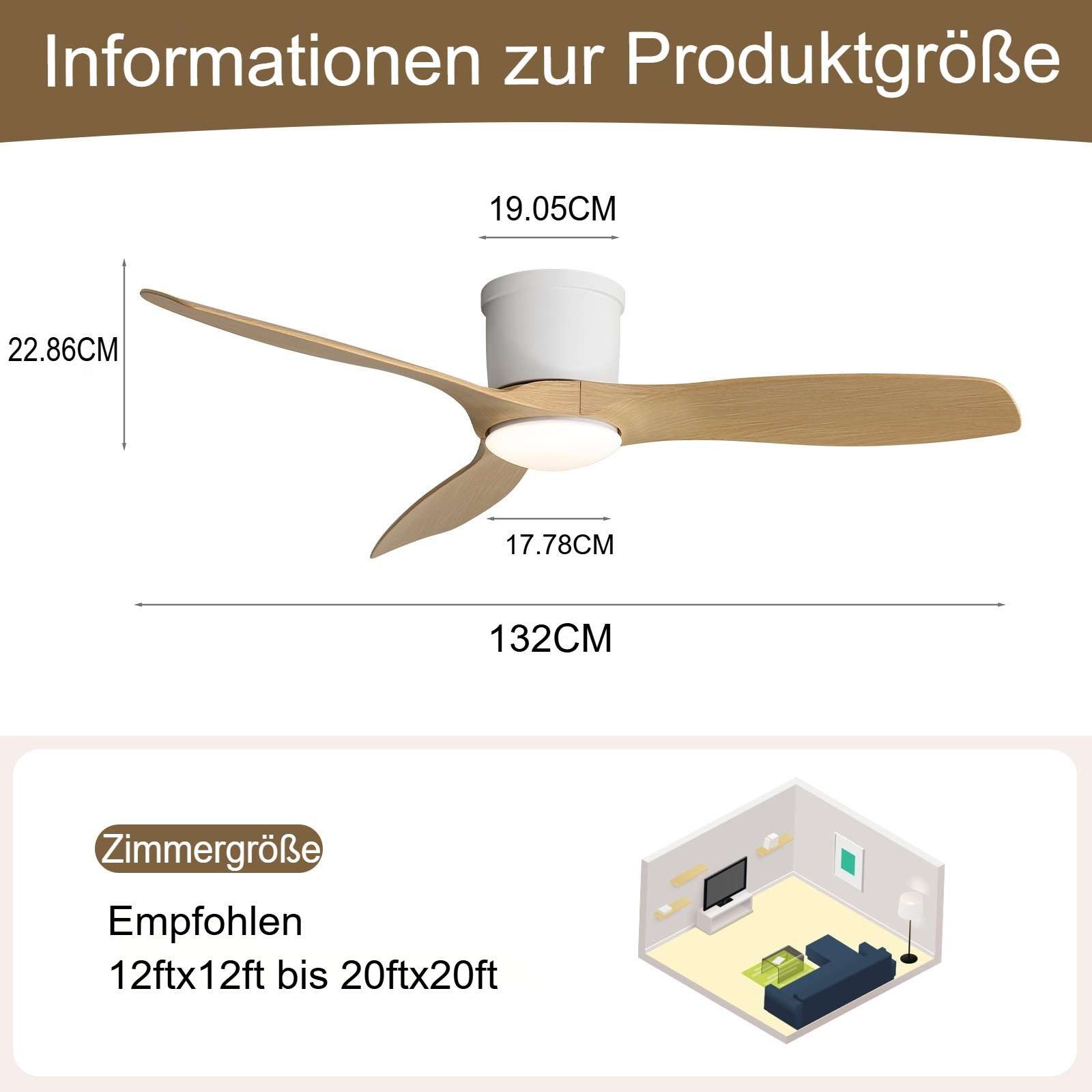 Sofucor Deckenventilator mit Licht und Fernbedienung, günstig online kaufen