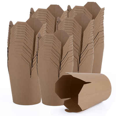 BioPak Pappteller, Take-Away Box Nudelbox Einweg umweltfreundlich Speisebox 750ml 650x