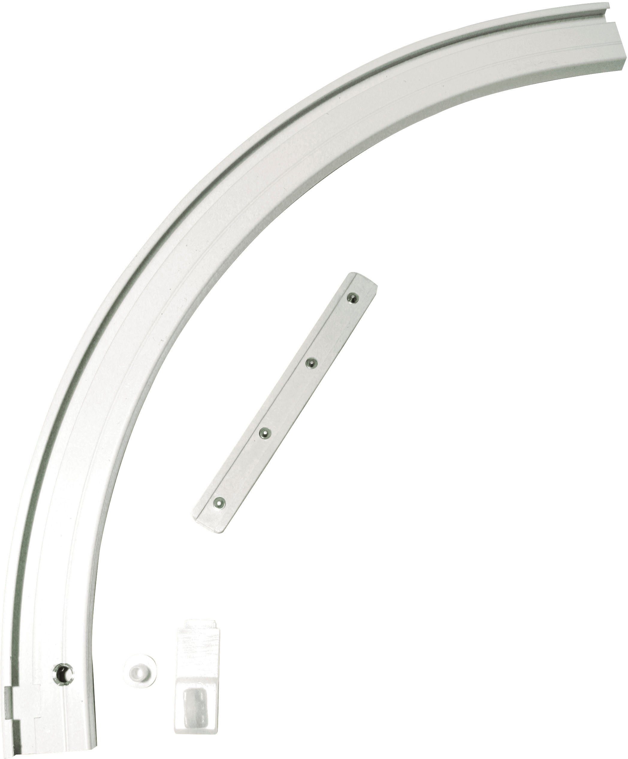 GARDINIA Gardinenschiene Rundbogen, 1-läufig, Fixmaß, verschraubt, Serie Aluminium-Vorhangschiene 1-läufig