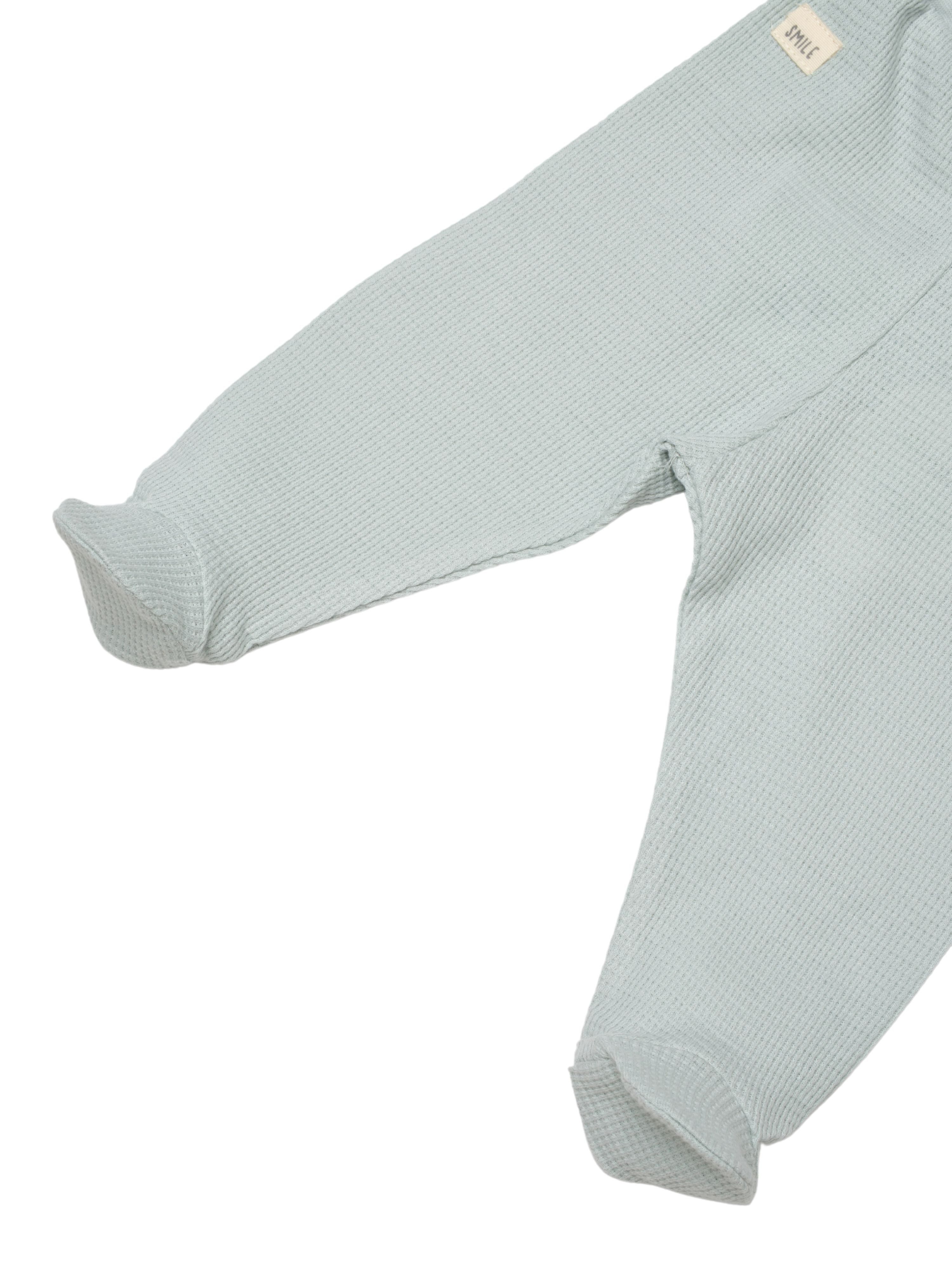 biorganic Funktionshose Baby Waffle Smile für Jungen und Mädchen Unisex Hose mit Fuß (1-tlg) Waffelmuster, Bio-Baumwolle, Größe 56- 74