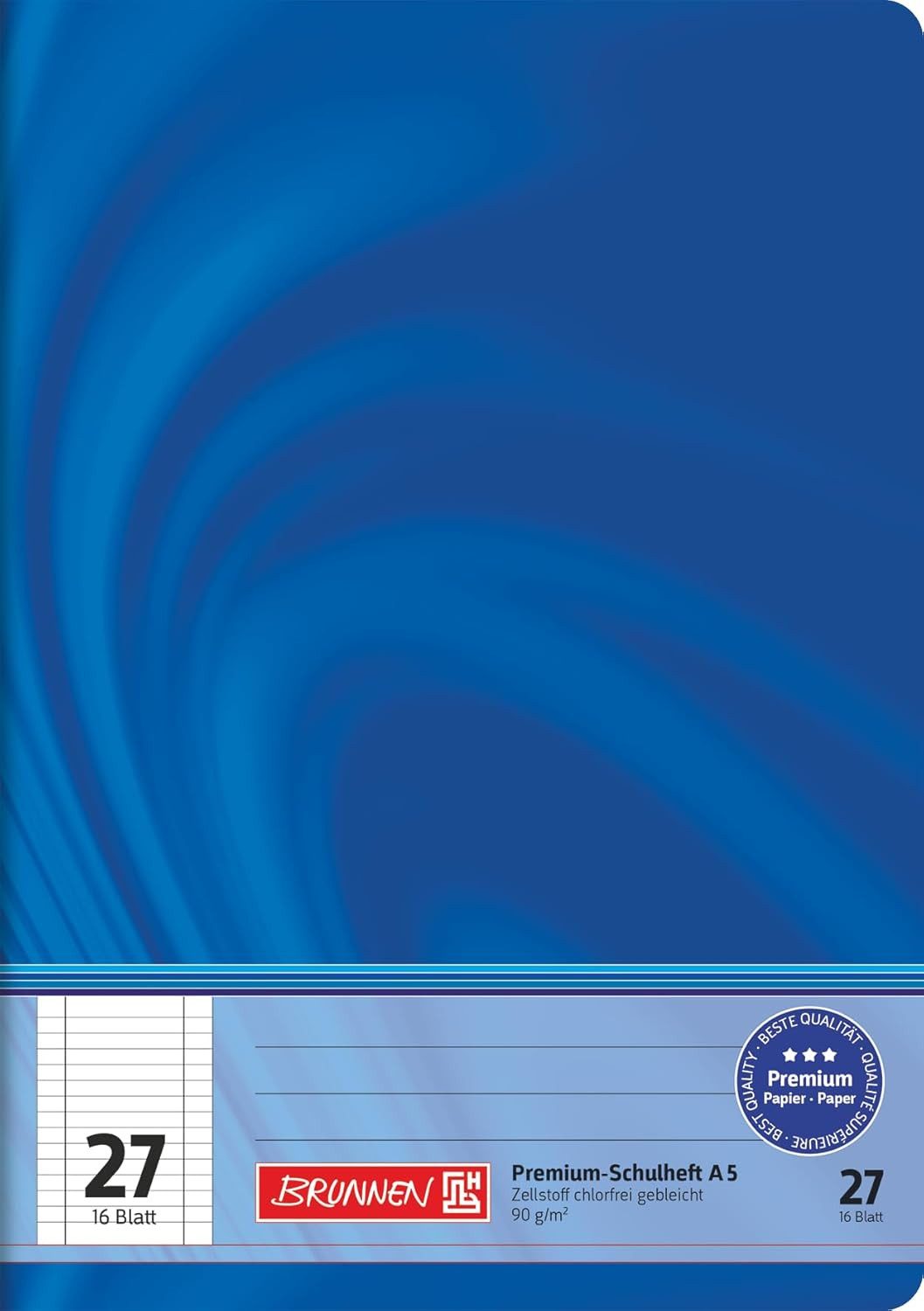 BRUNNEN Schulheft BRUNNEN Schulheft A5 Lineatur 27 liniert, 16 Blatt – Vivendi