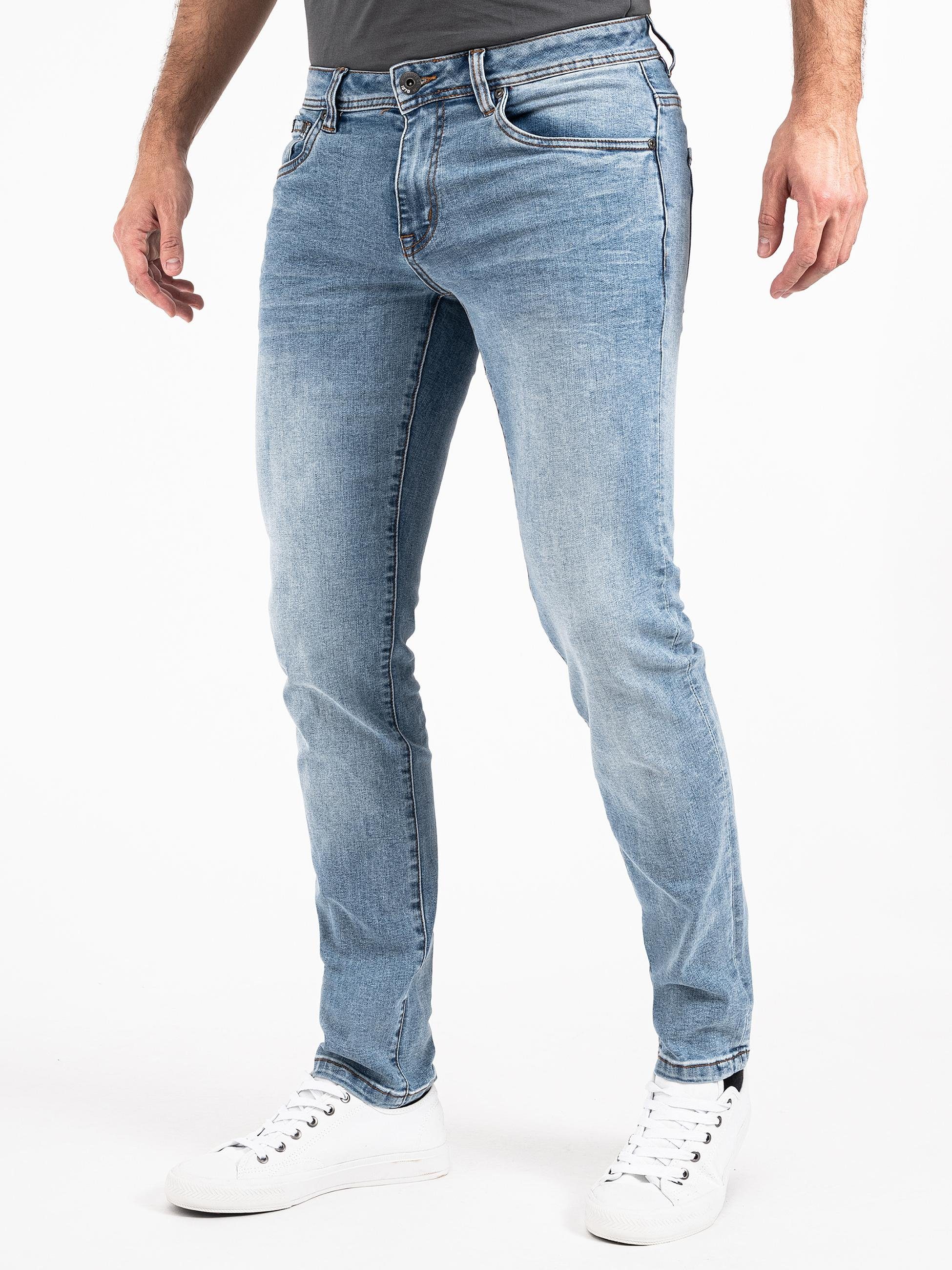 Herren Stretch-Anteil super Slim-fit-Jeans hohem PEAK Mailand hellblau TIME Jeans mit