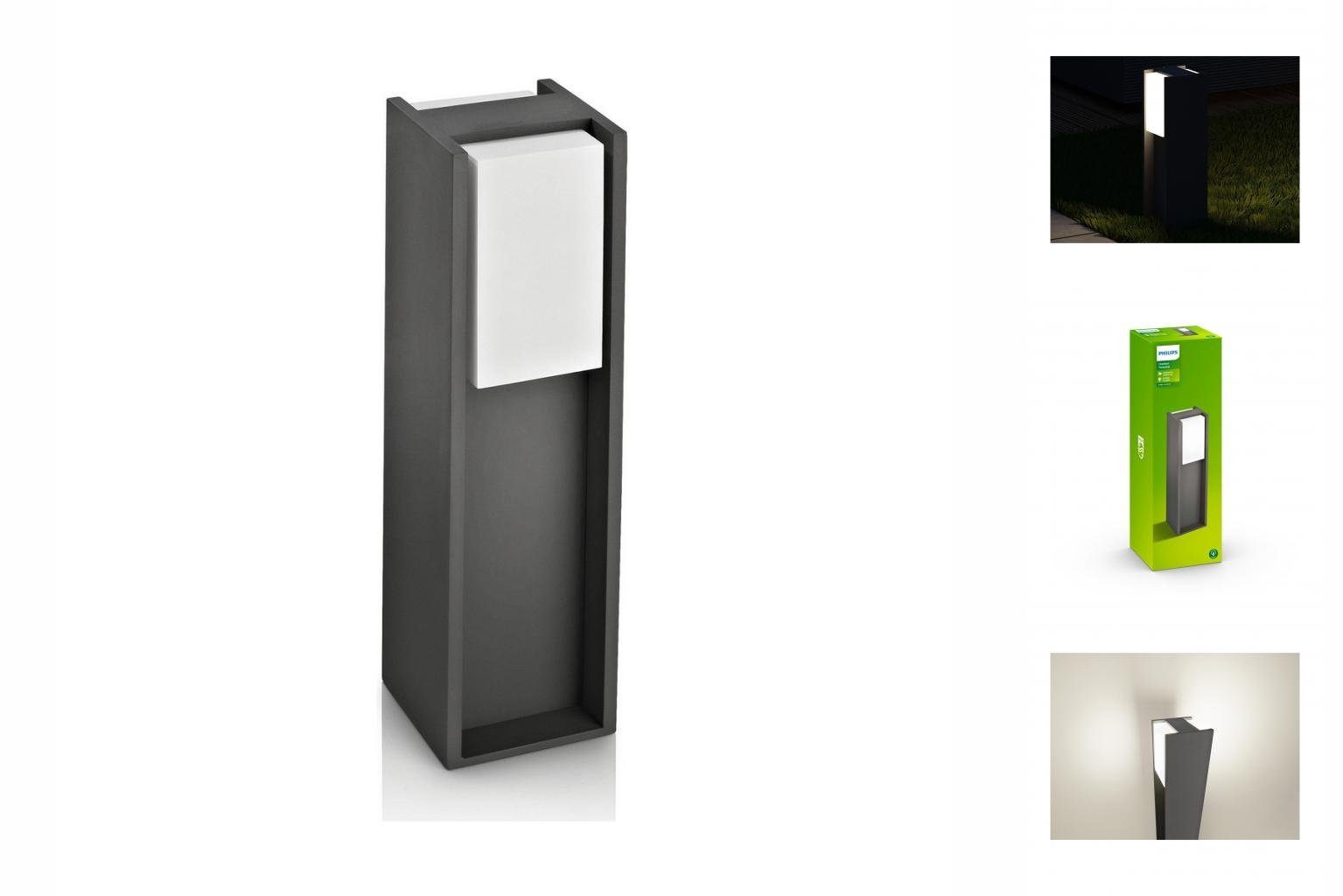 Philips Gartenleuchte Philips Gartenlampe Außen Garten Leuchtfeuer Bridge E27 Anthrazit 14 W