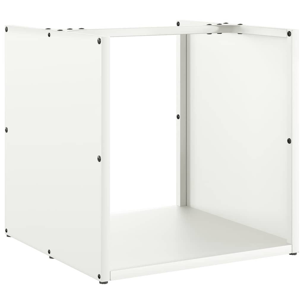 vidaXL Kaminholzregal Brennholzregal Weiß 40x40x40 cm Kaltgewalzter Stahl