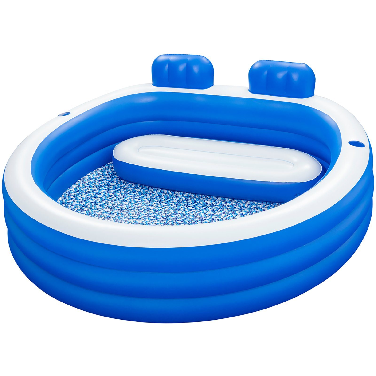 Bestway Quick-Up Pool Family Pool mit Sitzbank, Getränkehalter Splash Paradise 231x219x79cm