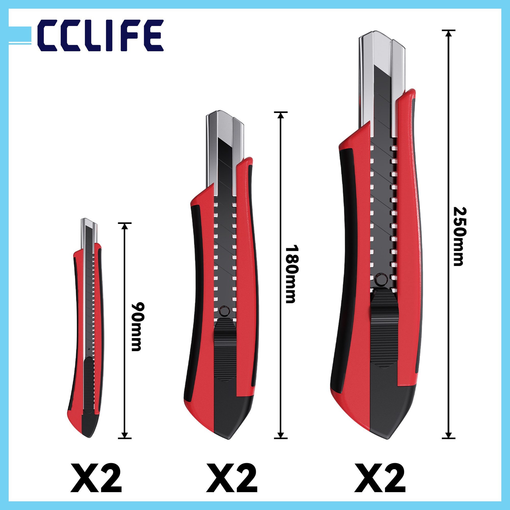 CCLIFE Universalmesser CCLIFE Profi Universalmesser & Klapp-Cuttermesser Set, (66 St)