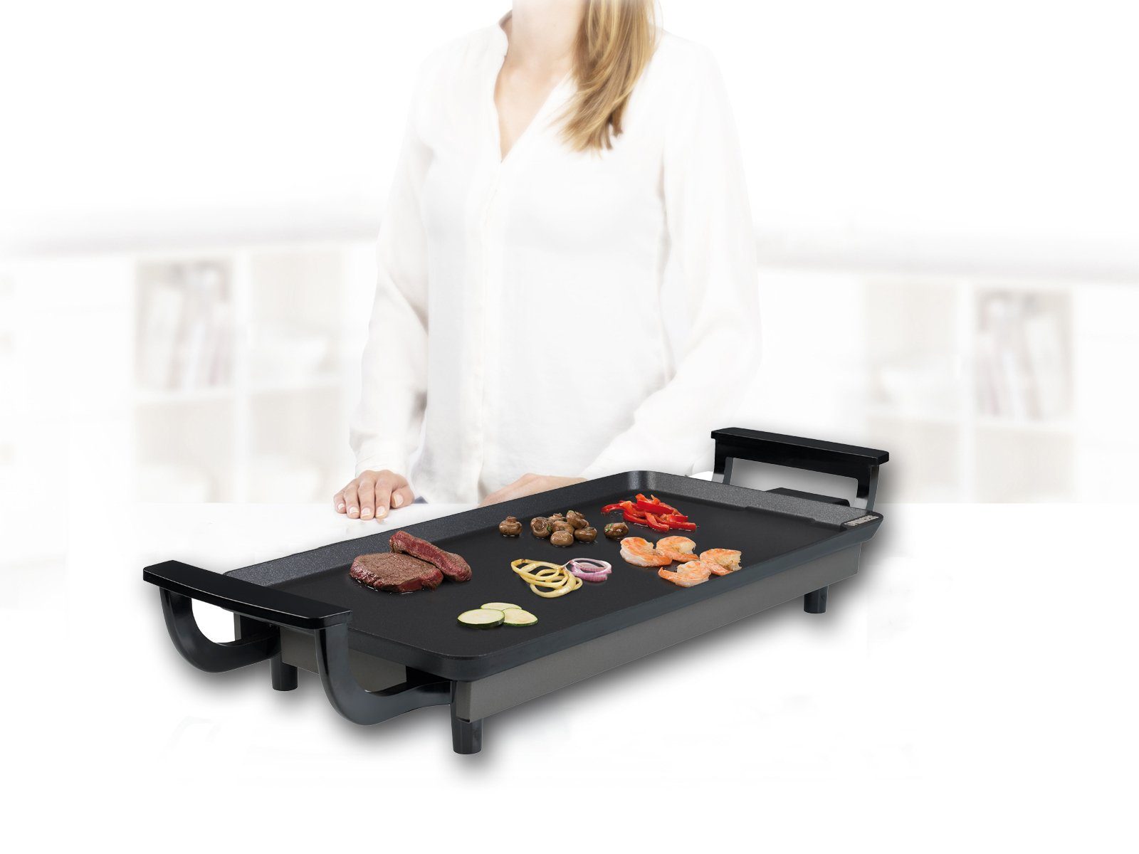 PRINCESS Teppanyakigrill, 1800 W, Japanischer Tischgrill für Zuhause 2-4 Personen Grillplatte 43x23cm