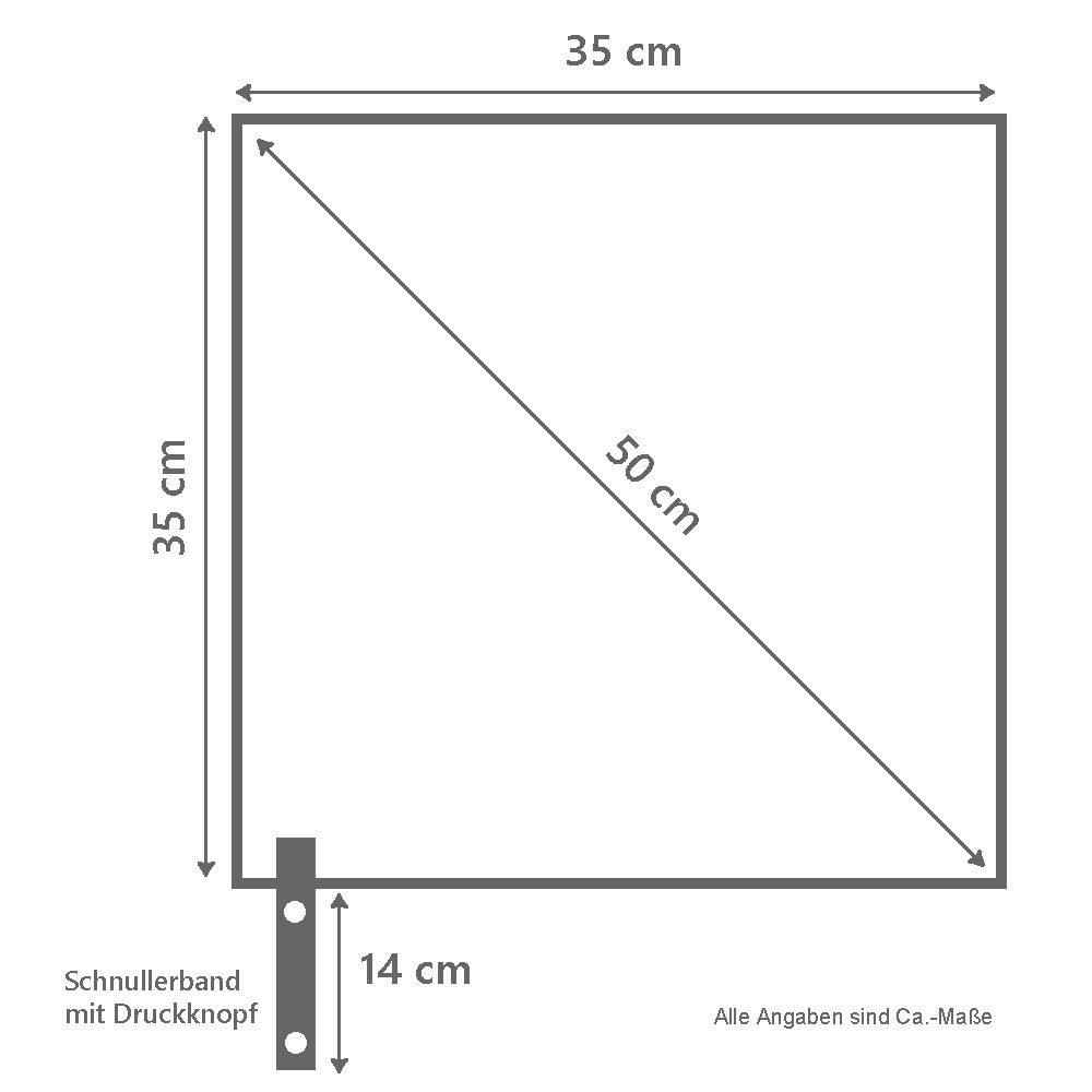 Schnullerband 35x35cm Aprico Nuckeltuch Schmusetuch Spucktuch mit Mulltuch JOLLAA Schnuffeltuch (Druckknopf), Schnullertuch