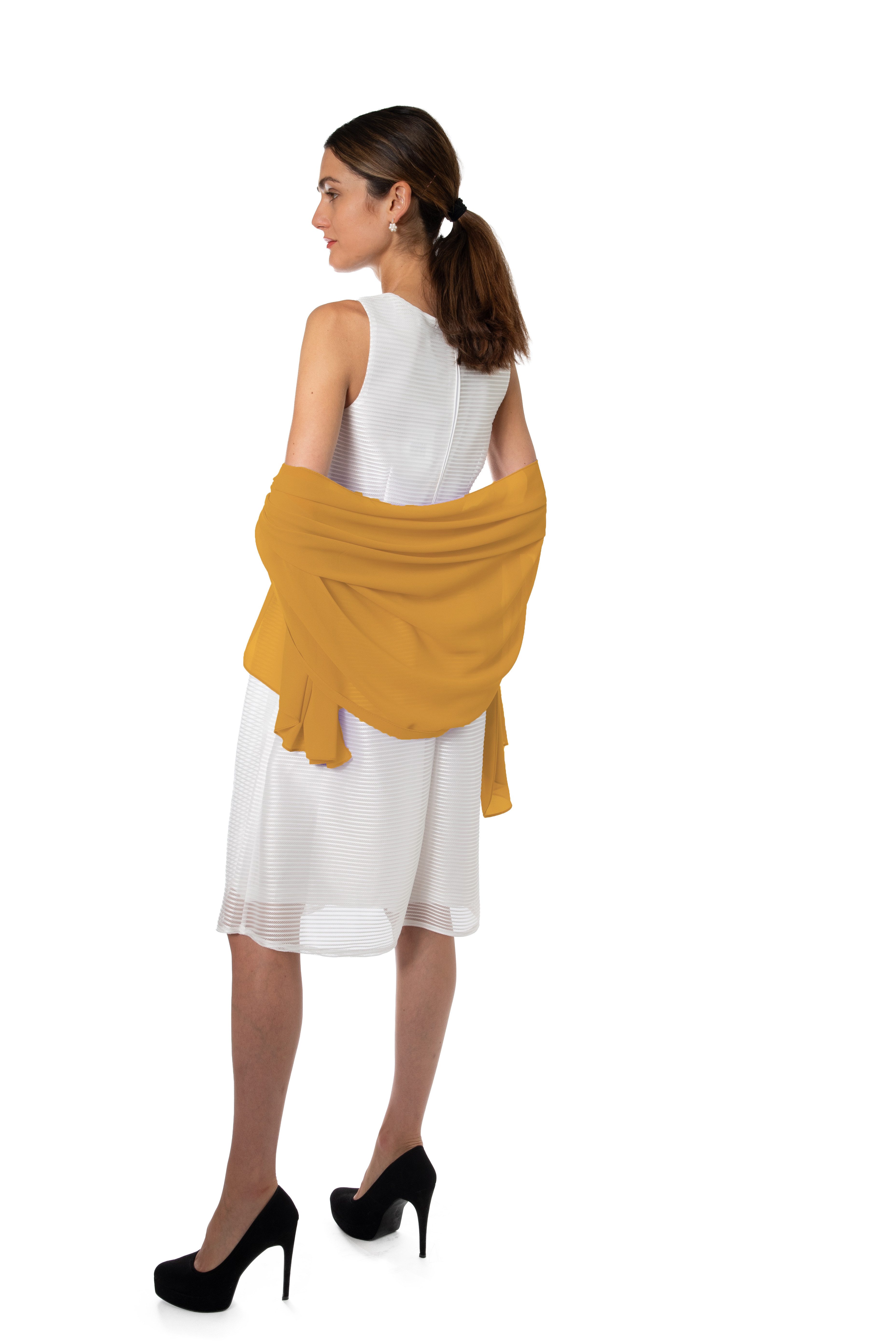 MayTree Modeschal Chiffon Schal Stola Umschlagtuch Abendkleid 70x180, (Stück, 1-St)