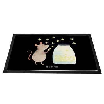 Fußmatte 60 x 90 cm Maus Sterne - Schwarz - Geschenk, Türvorleger, Tiermotive, Mr. & Mrs. Panda, Höhe: 0.3 mm, Gummirand und Design