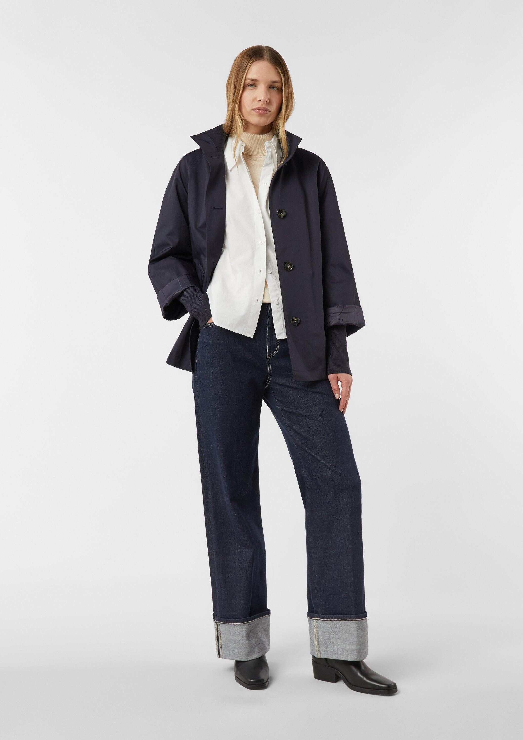 comma Funktionsjacke Outdoor-Jacke Cape-Jacke mit Stehkragen und Rippbündchen