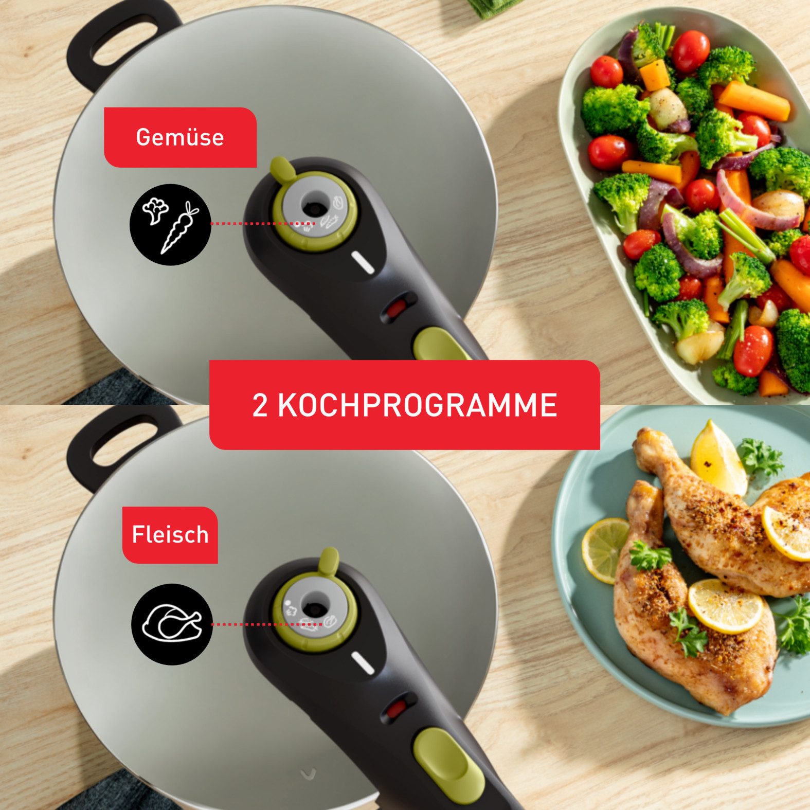 Tefal Schnellkochtopf Secure 5 Neo, Dampfkochtopf Induktion, Fassungsvermögen 6L, Edelstahl (1-tlg), 5-fach Sicherheitssystem, geeignet für alle Herdarten, P25307