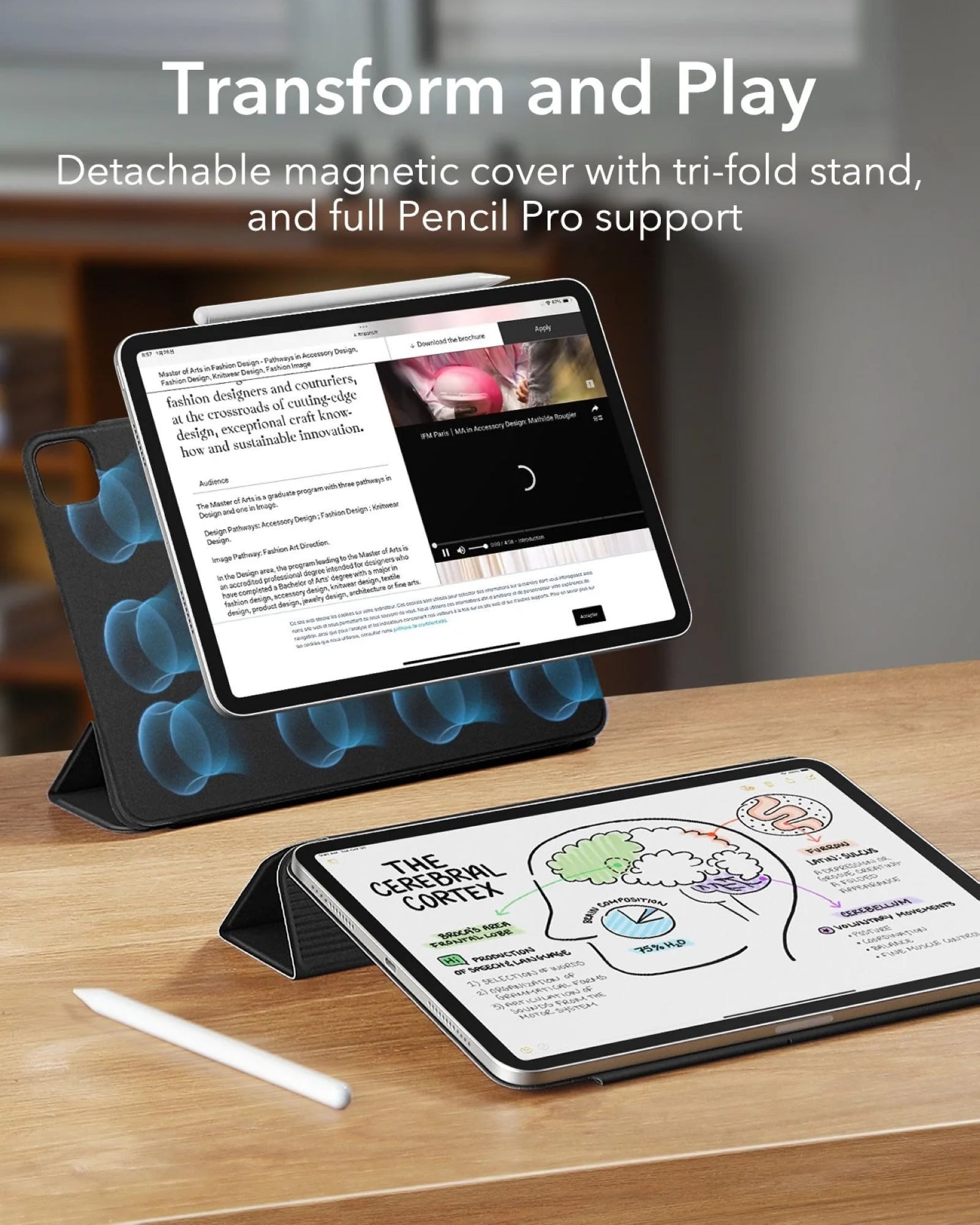 ESR Tablet-Hülle Rebound Magnetic Case für das Apple iPad Pro 11" (2025 & 2024) 11", Starke Magnete, langlebig, schlankes Design – Bild 2 von 5