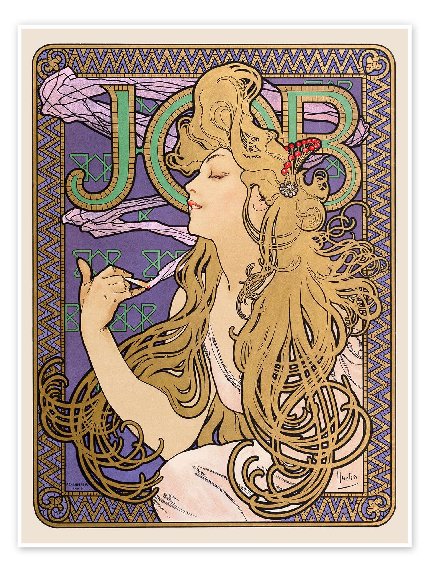 Wandbild Job, gold