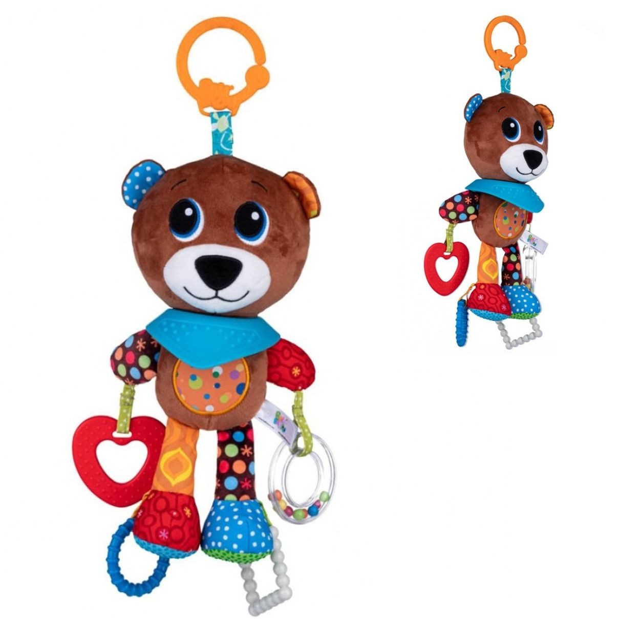 Bali Bazoo Kuscheltier-Rassel Baby Plüsch- Teddy 81132, C-Ring, Beißring, Greifling, Kuscheltier, Plüsch, ab Geburt, weich