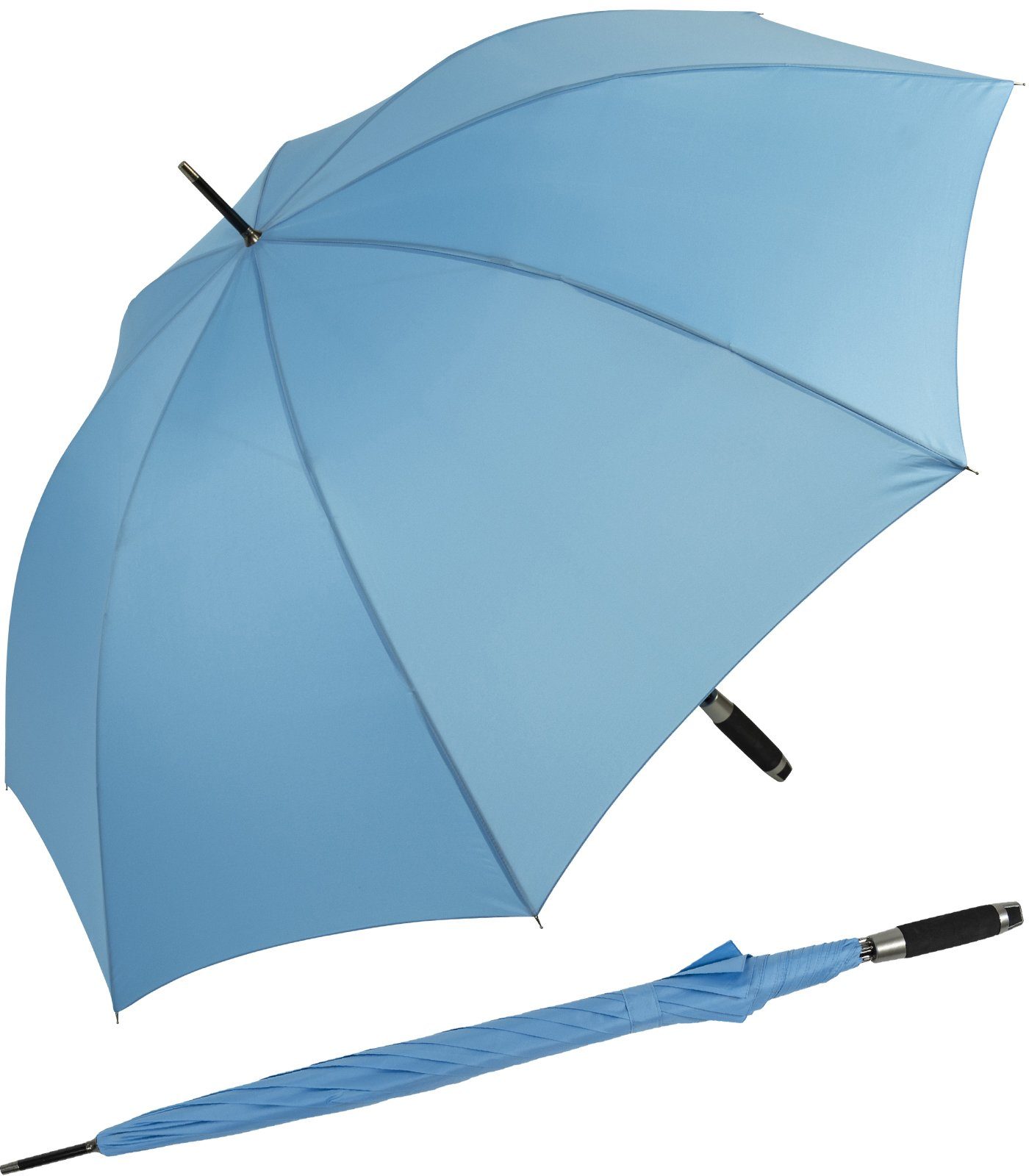 doppler® Stockregenschirm XXL Golfschirm, Partnerschirm für Damen und Herren, groß und stabil, uni-Sommerfarben - blau
