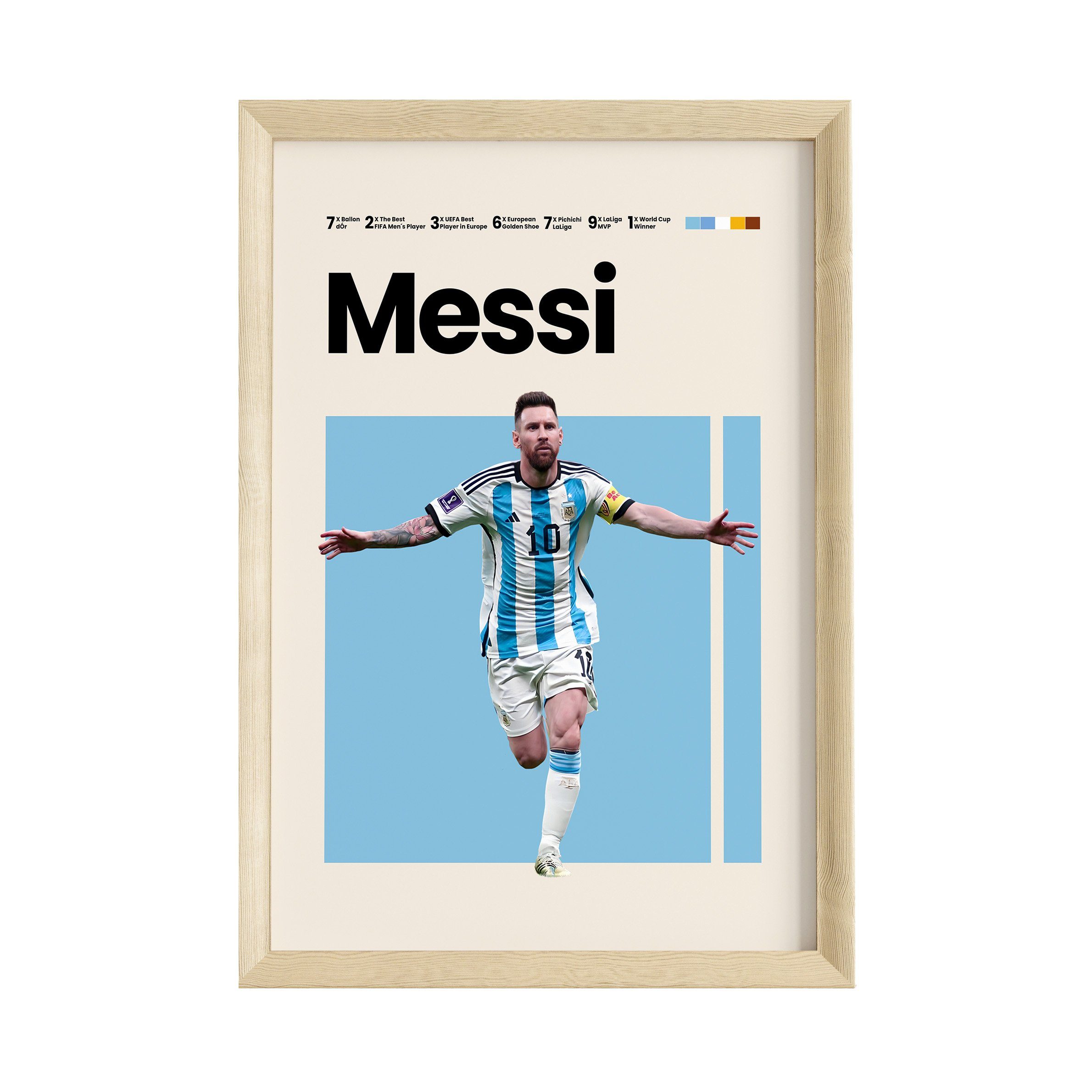 JUSTGOODMOOD Плакат Premium ® Lionel Messi Argentinien · Fußball · ohne Rahmen