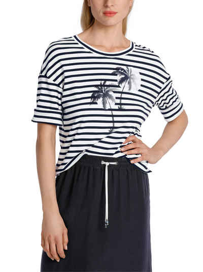 Marc Cain T-Shirt "Sports Beach Point" Premium Damenmode T-Shirt mit Palmenapplikation