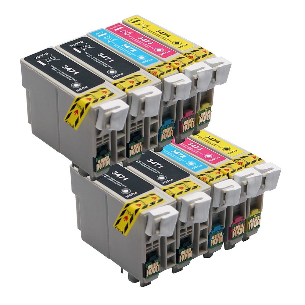 ABC Tintenpatrone (Kompatibles Set 10x Druckerpatrone für Epson 34XL WorkForce Pro)