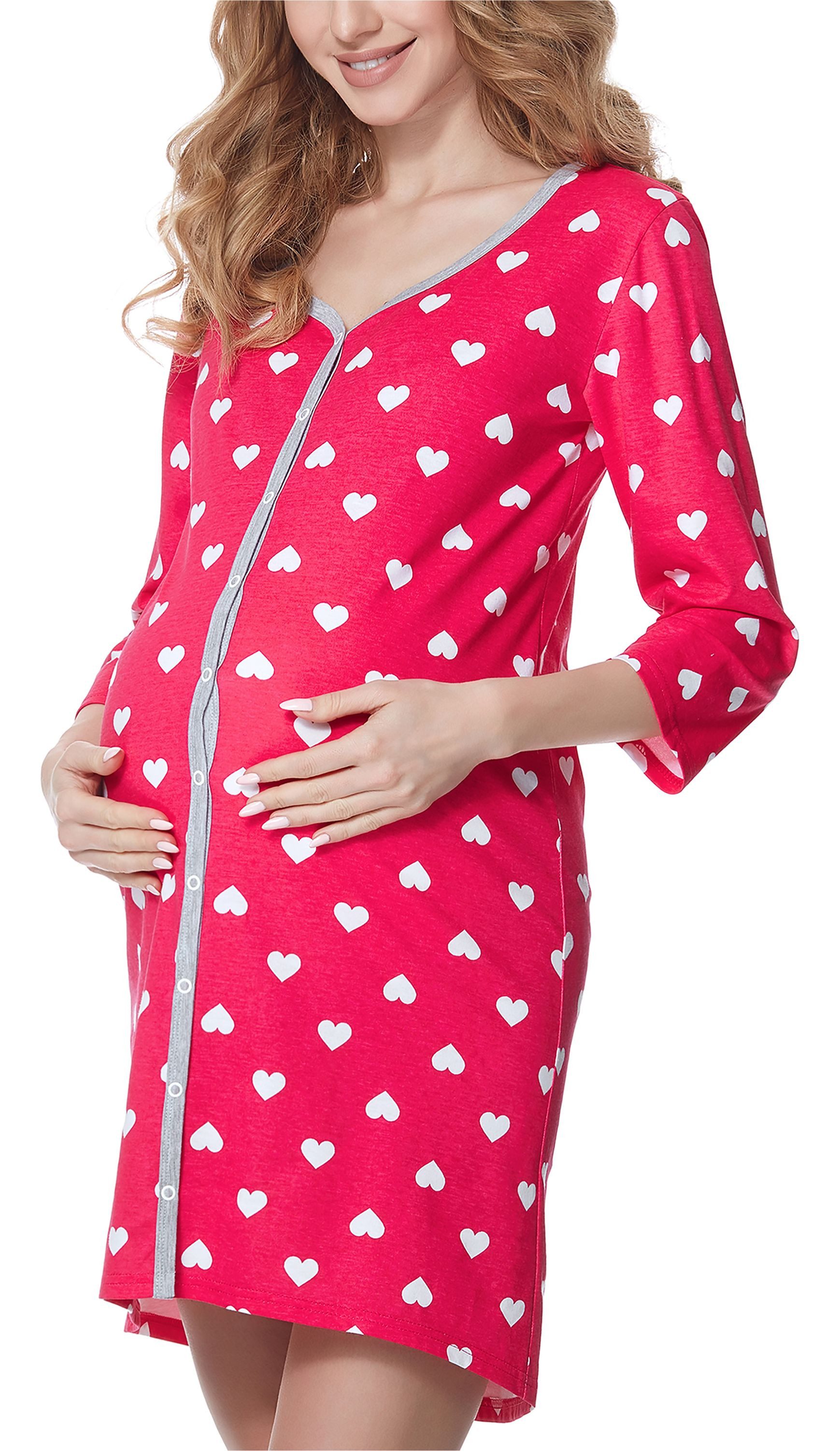 Be Mammy Umstandsnachthemd Damen Umstands Nachthemd günstig online kaufen