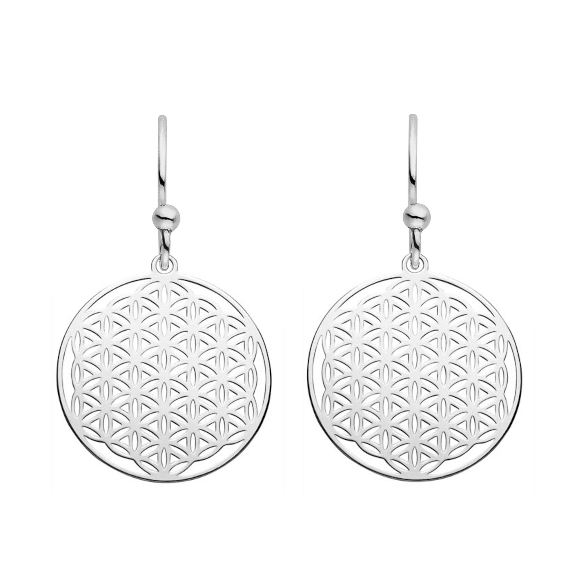 SCHOSCHON Paar Ohrhaken Ohrringe Blume des Lebens 925 Silber ø 20 mm classi günstig online kaufen