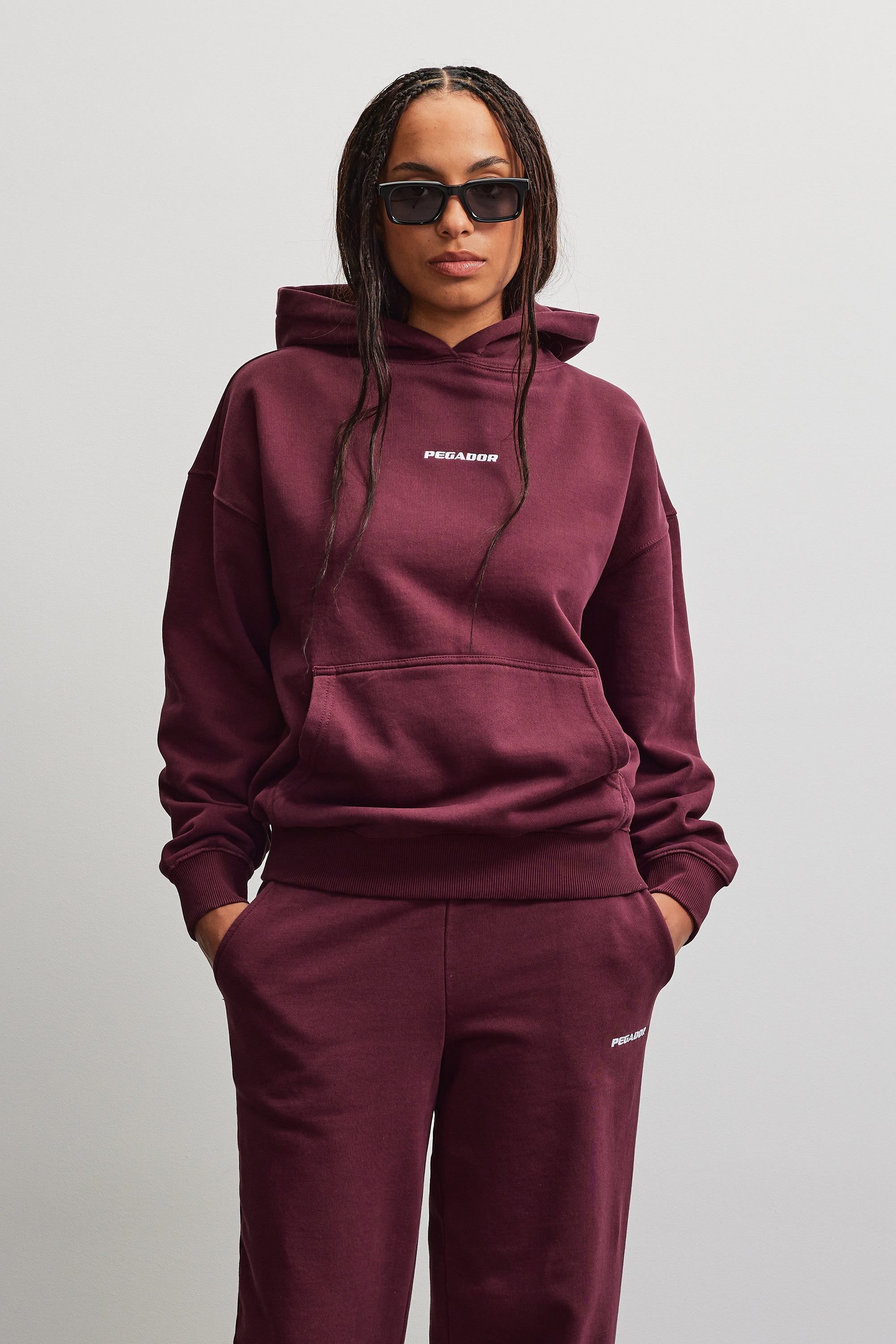 PEGADOR Kapuzensweatshirt CLARITA LOGO OVERSIZED HOODIE Baumwollmischung, oversize