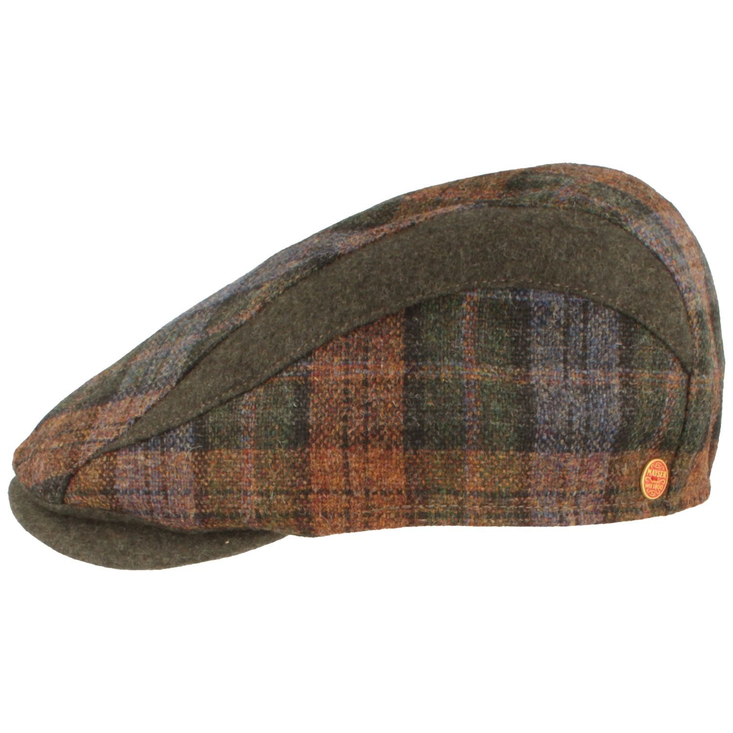 Mayser Schiebermütze mehrteilige Patchwork Woll-Flatcap Sid mit Karo-Muster