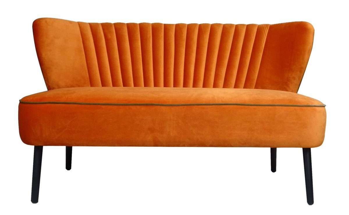 Casa Padrino Sofa Luxus Wohnzimmer Sofa Orange 129 x 75 x H. 73,5 cm - Designer Möbel