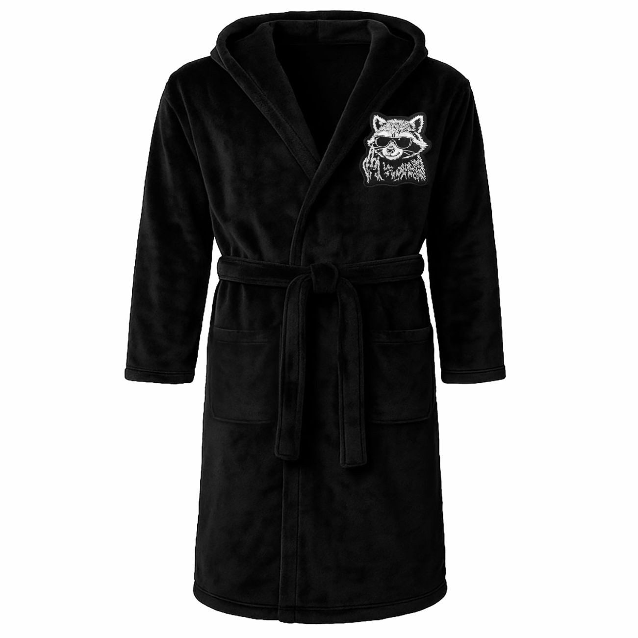 deinshirt Bademantel Frecher Waschbär, lange Länge, 100% Polyester, Kapuze, günstig online kaufen