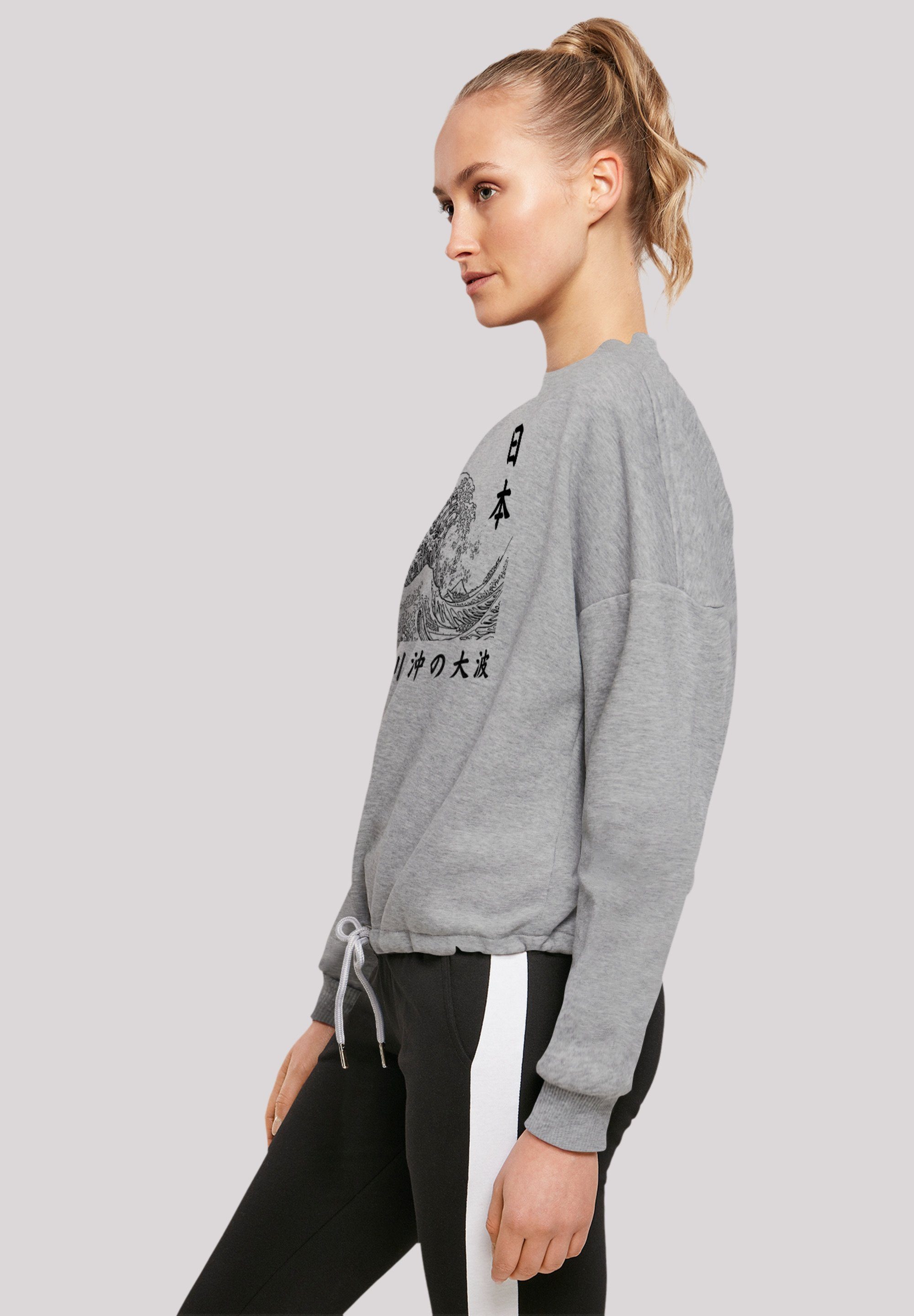 F4NT4STIC Sweatshirt Kanagawa heather Print grey