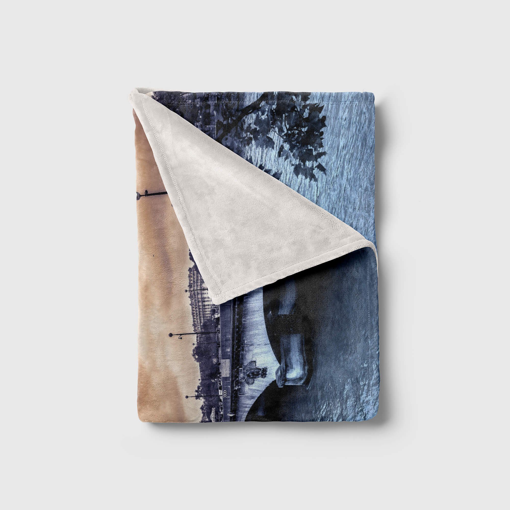 Handtücher Sinus (1-St), Eiffelturm Handtuch Baumwolle-Polyester-Mix Fotomotiv Saunatuch Handtuch mit Art Strandhandtuch Paris Kuscheldecke F,