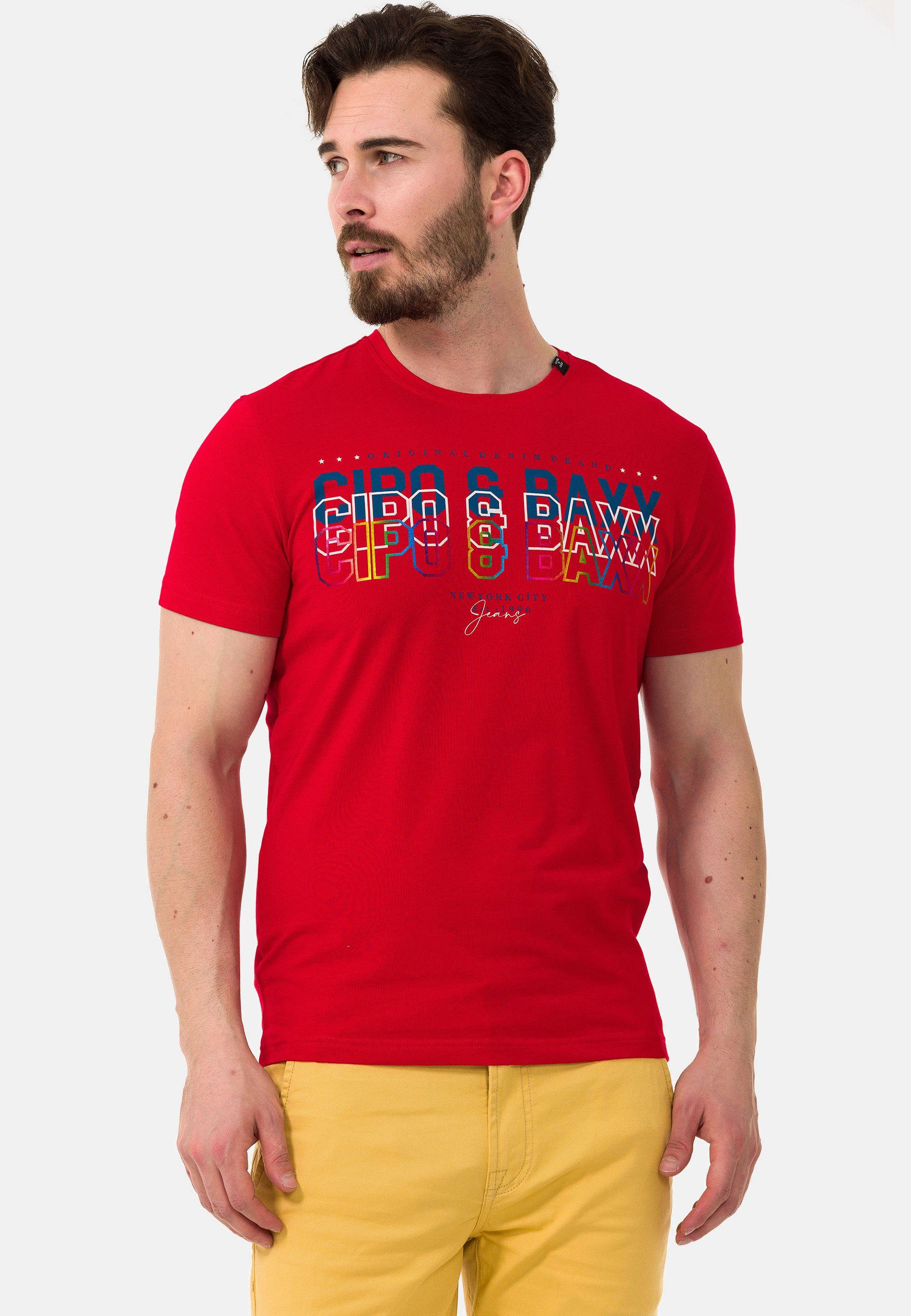 Markenprint Baxx T-Shirt & Cipo rot trendigem mit CT717