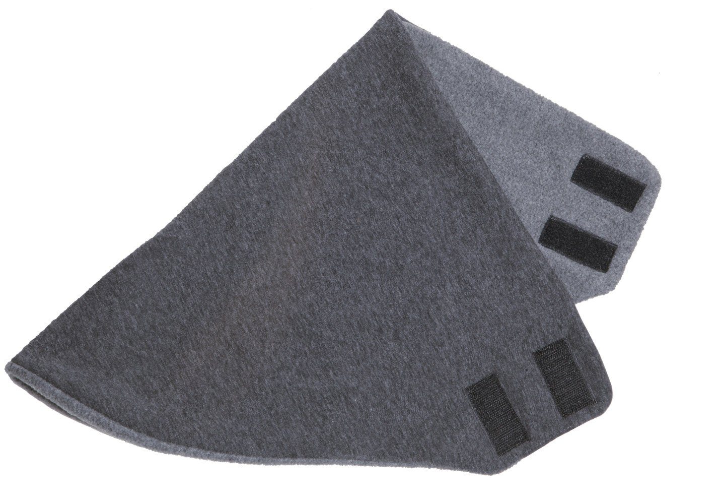 schwarz Bandana Fleece, Fleeceschal Klettverschluß Polar Hilltop mit Dreieckhalstuch, doppellagig grau