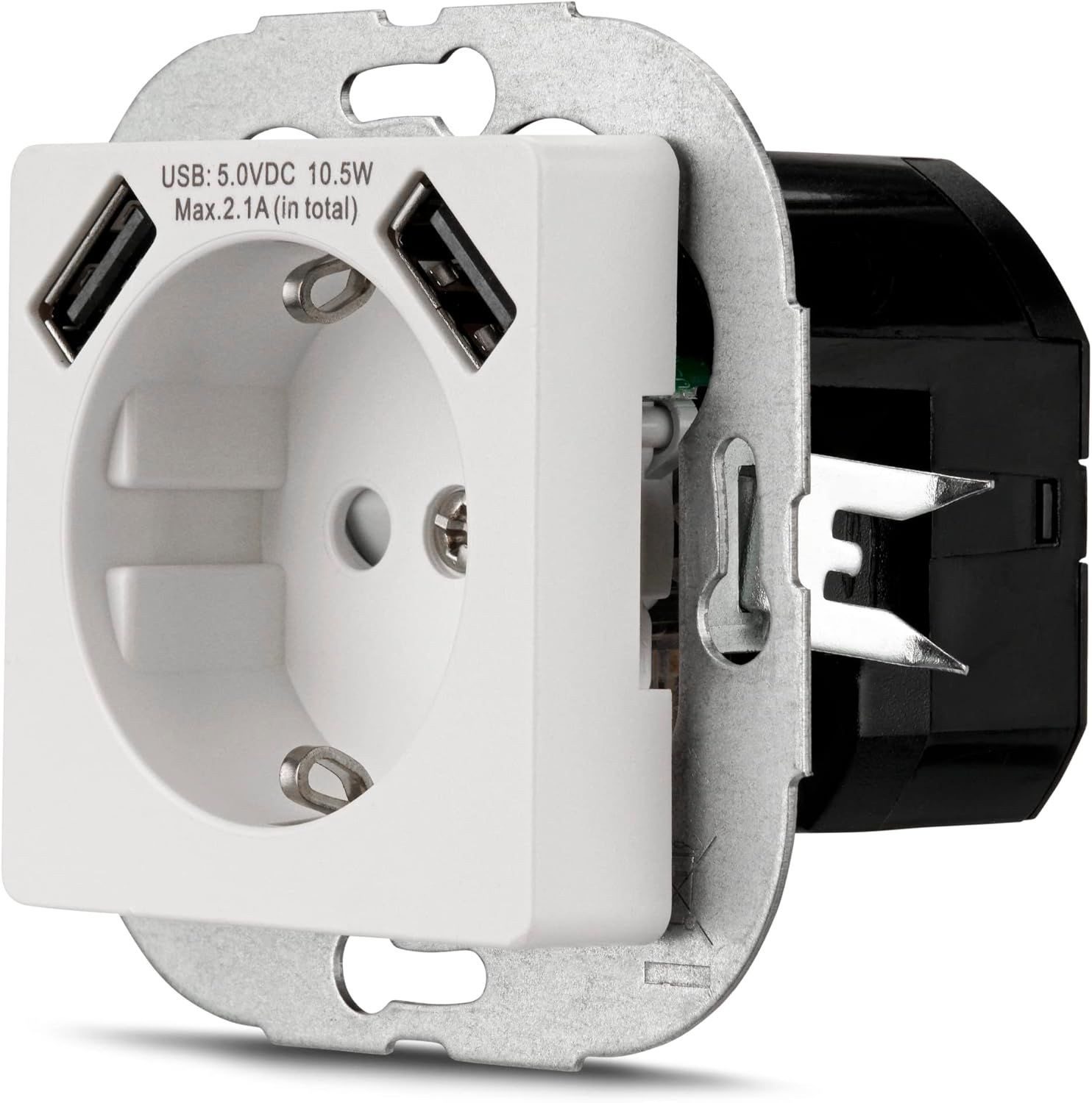 REV Ritter GmbH Steckdose REV Ritter Schuko Steckdosen 2x USB & Kindersicherung, Steckdose weiß