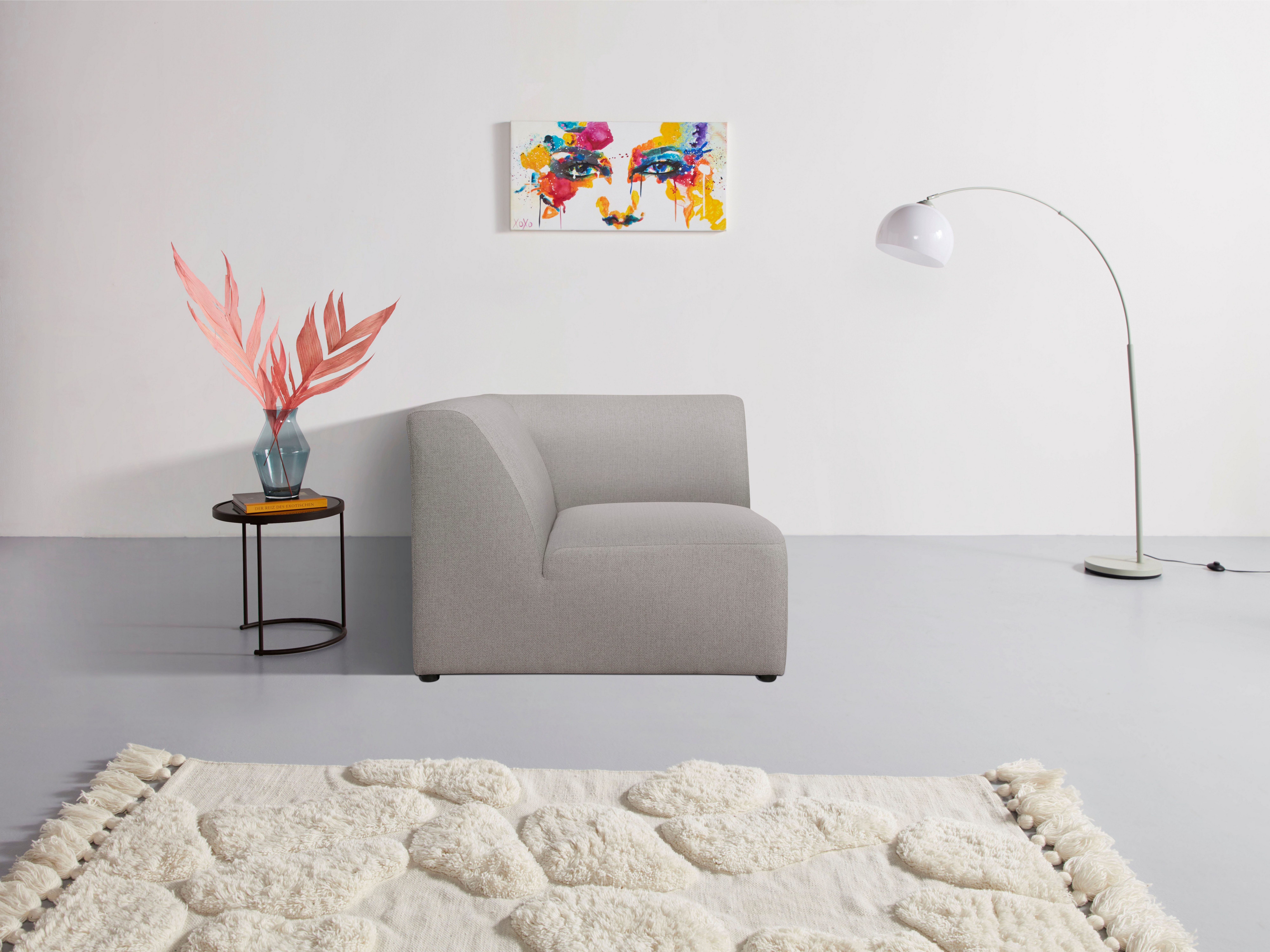 INOSIGN Sofa-Eckelement Koa, angenehmer Komfort, schöne Proportionen warm grey