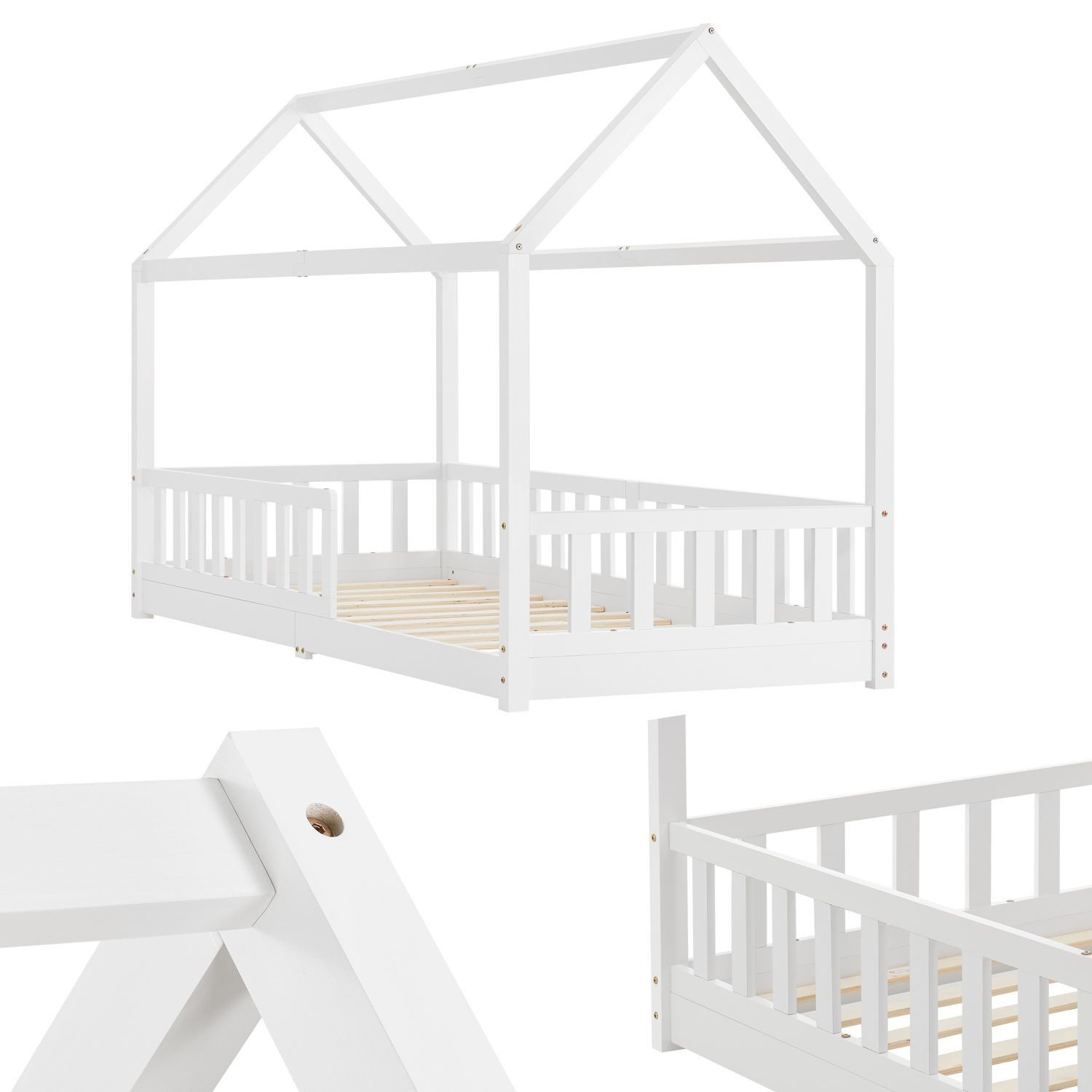 Juskys Kinderbett Marli, 90x200 cm, 3 günstig online kaufen