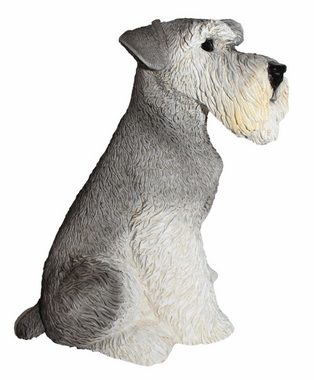 Castagna Tierfigur Deko Figur Hund Mittelschnauzer Hundefigur Schnauzer sitzend Kollektion Castagna aus Resin H 32 cm