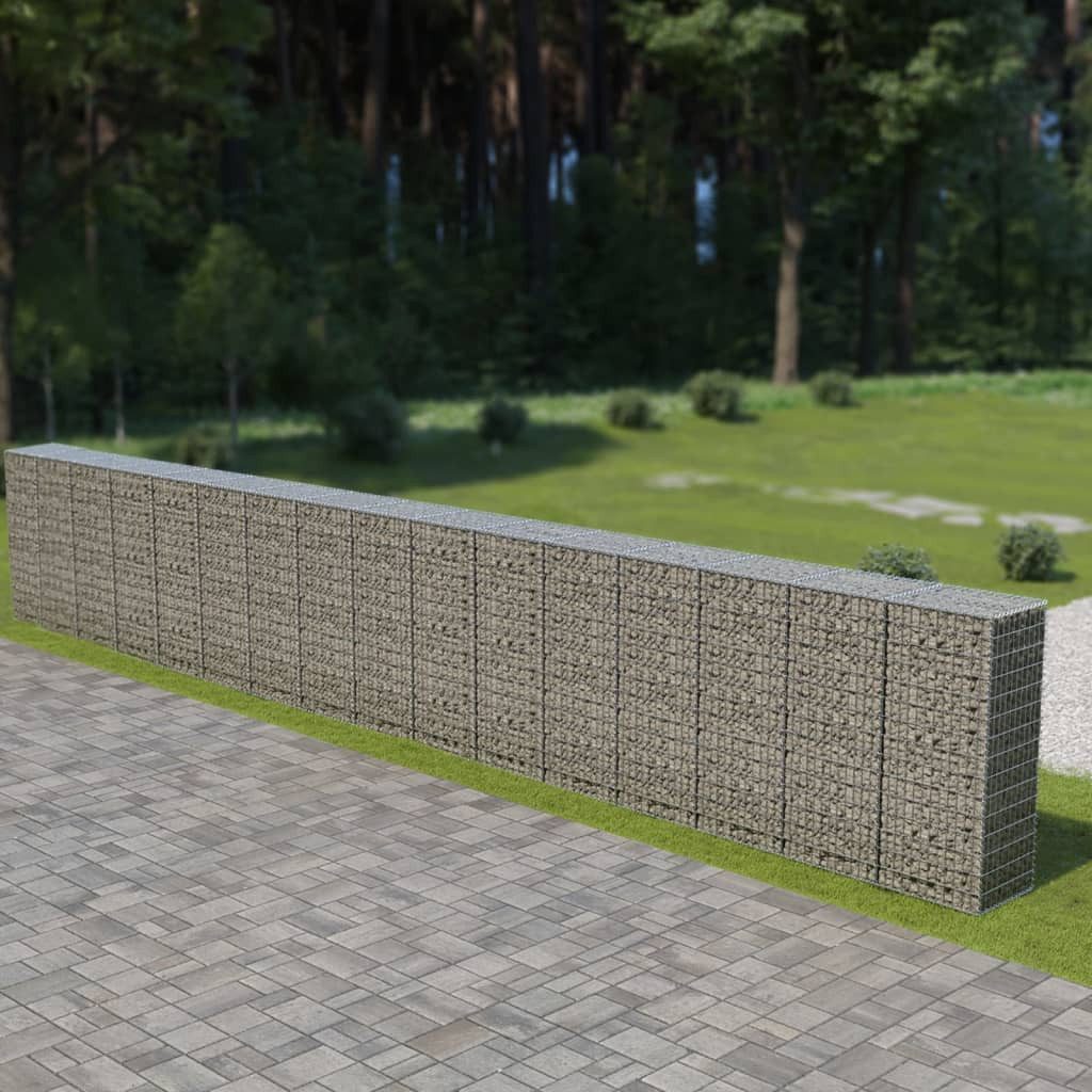 Thumbnail - vidaXL Gabionenzaun, Gabionenwand mit Abdeckung Verzinkter Stahl 900×50×150 cm
