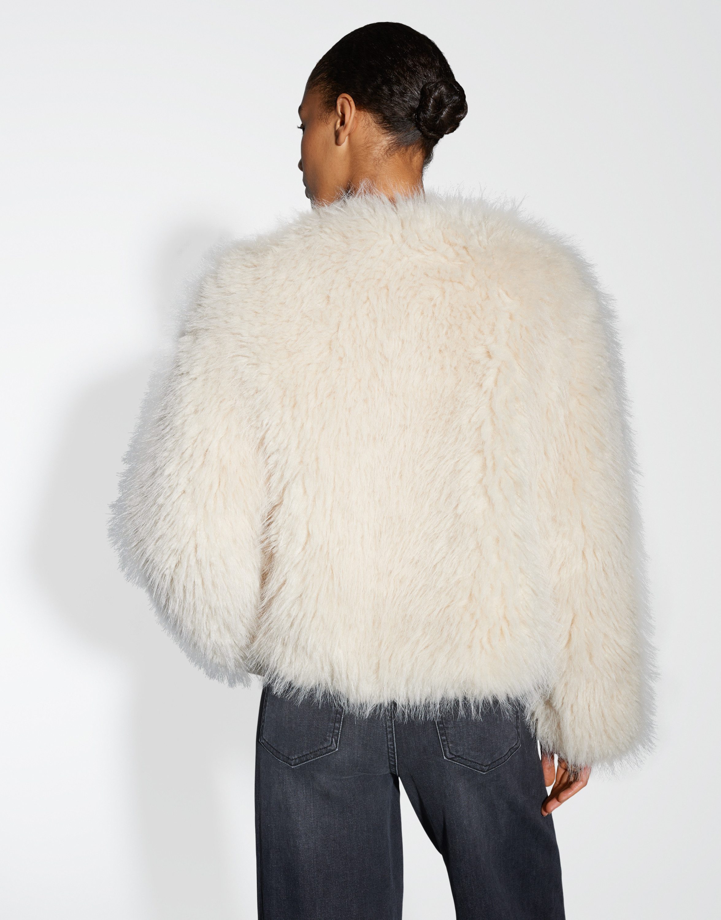 OPUS Kurzjacke HETI Regular voluminöse Kurzjacke in Felloptik