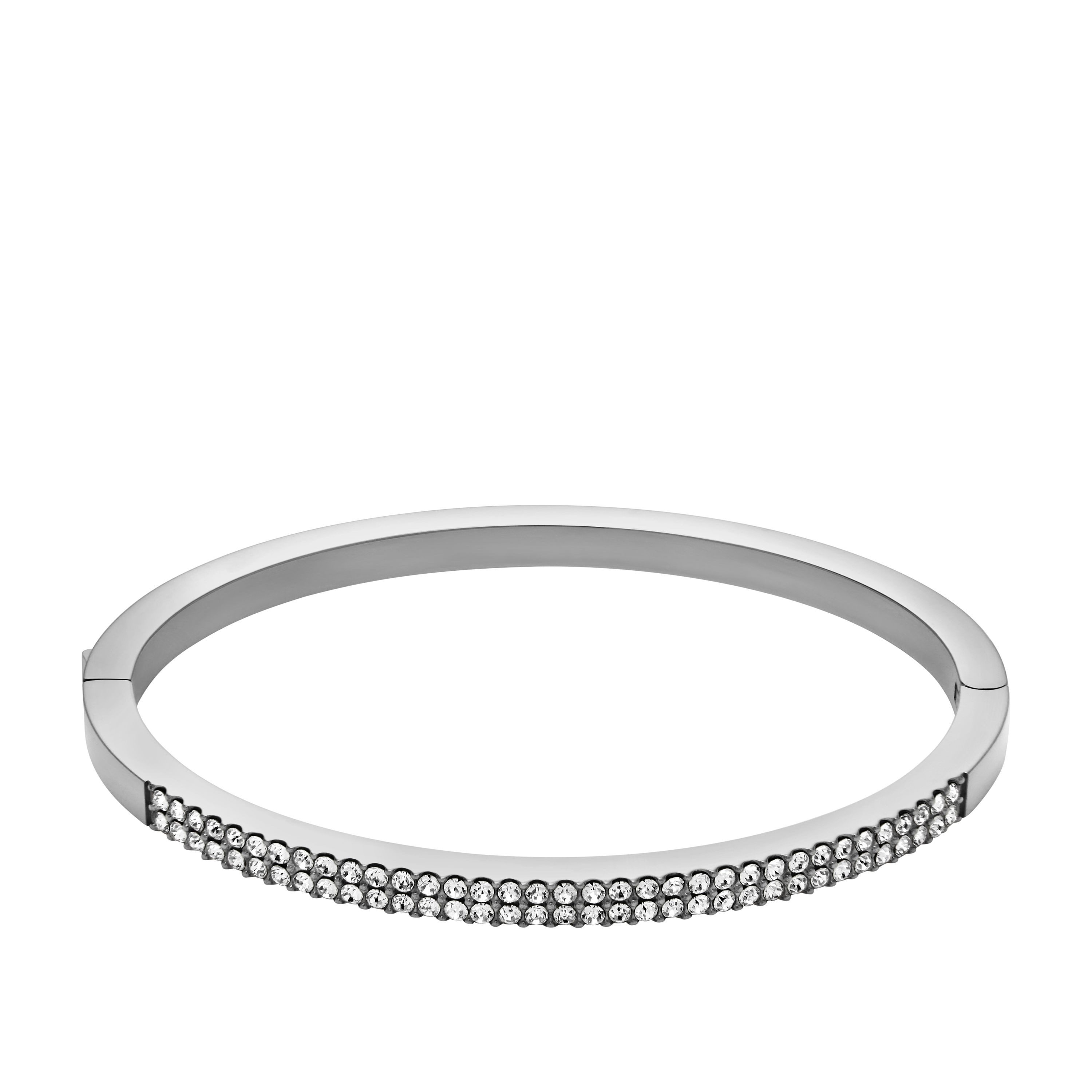 Fossil Armreif Schmuck Geschenk Edelstahl ELLIS, mit Glasstein