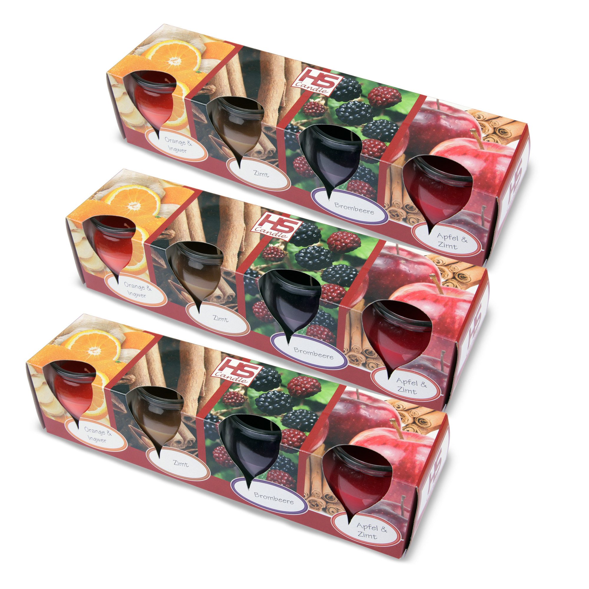 HS Candle Duftkerze Mix Mehrfachpack (12-tlg), Kerze im Glas "Winter Spice" günstig online kaufen