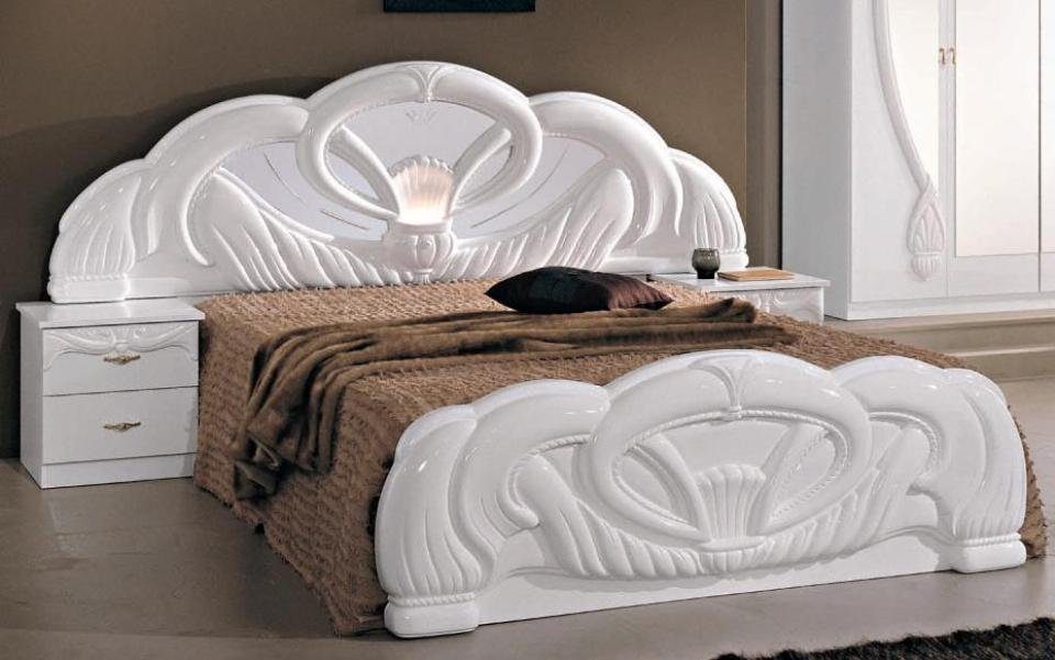 tlg. Set Schlafzimmer-Set 6 JVmoebel Bett Luxus Weiß Set Modern Holz Schrank Schlafzimmer Stil