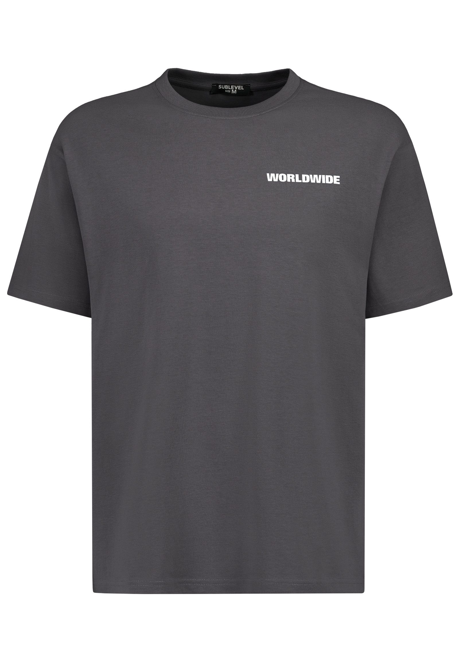 SUBLEVEL T-Shirt mit Front-Print 'WORLDWIDE' Kurzarm günstig online kaufen