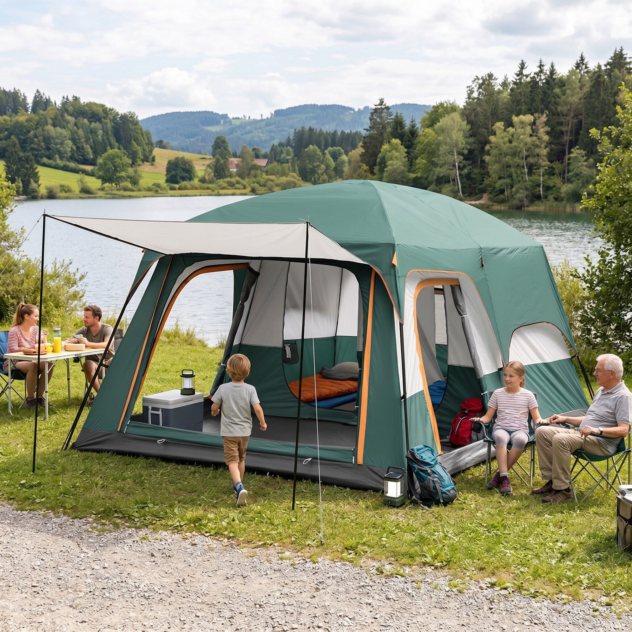 GARRYFIZH Gruppenzelt GroßEs Zelt Zelt Groß Zelt 8-12 Personen Familienzelt, Personen: 8, 430*305*200cm