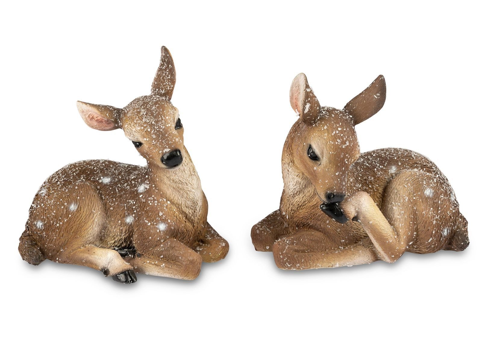 formano Tierfigur Rehfigur Deko 2er Set naturgetreue Winterdeko Rehe 13cm K günstig online kaufen