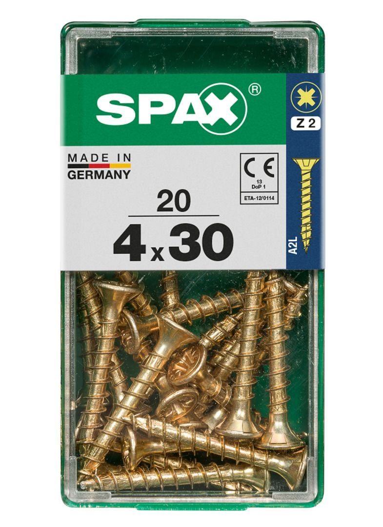 Spax 30 SPAX 20 Stk. - Universalschrauben 2 x PZ Holzbauschraube mm 4.0